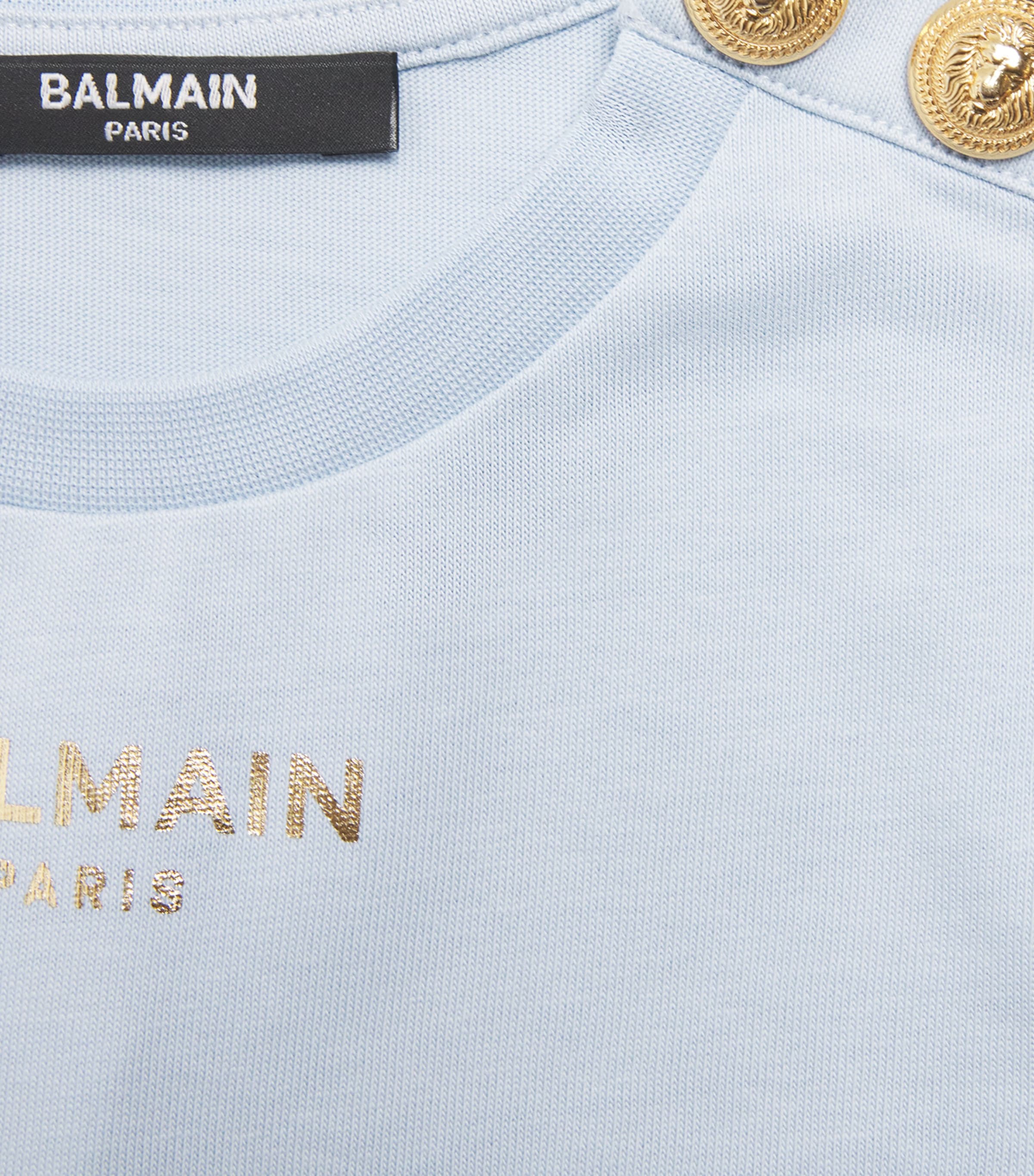 Button-Detail T-Shirt (4-14 Years) 685OR CELESTE/ORO Image 3