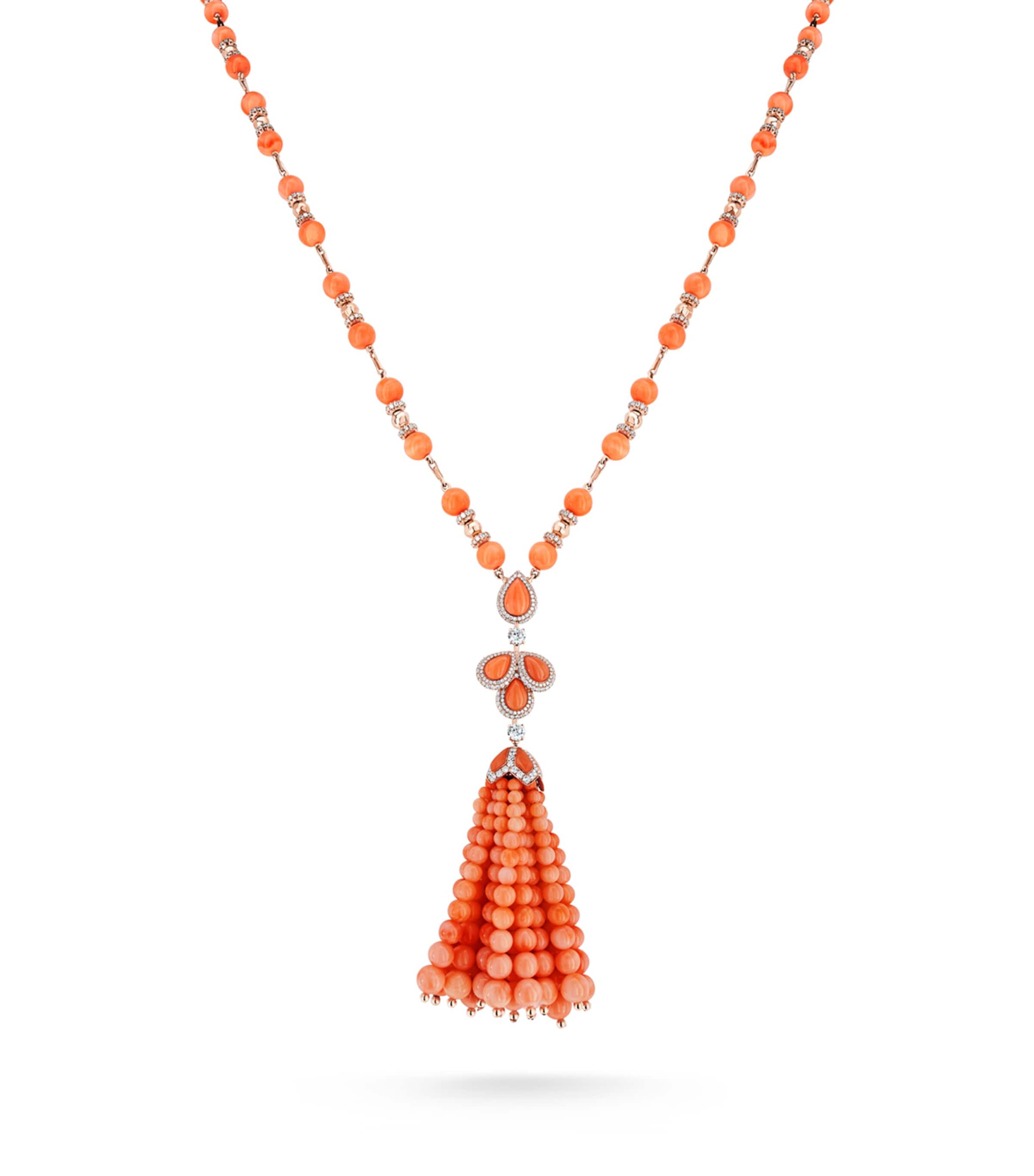 Rose Gold and Diamond Tassel Necklace MULTI Image 1
