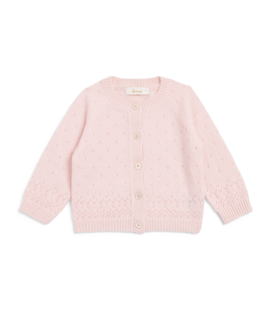 Cashmere Cable-Knit Cardigan (0-18 Months) PINK Image 1