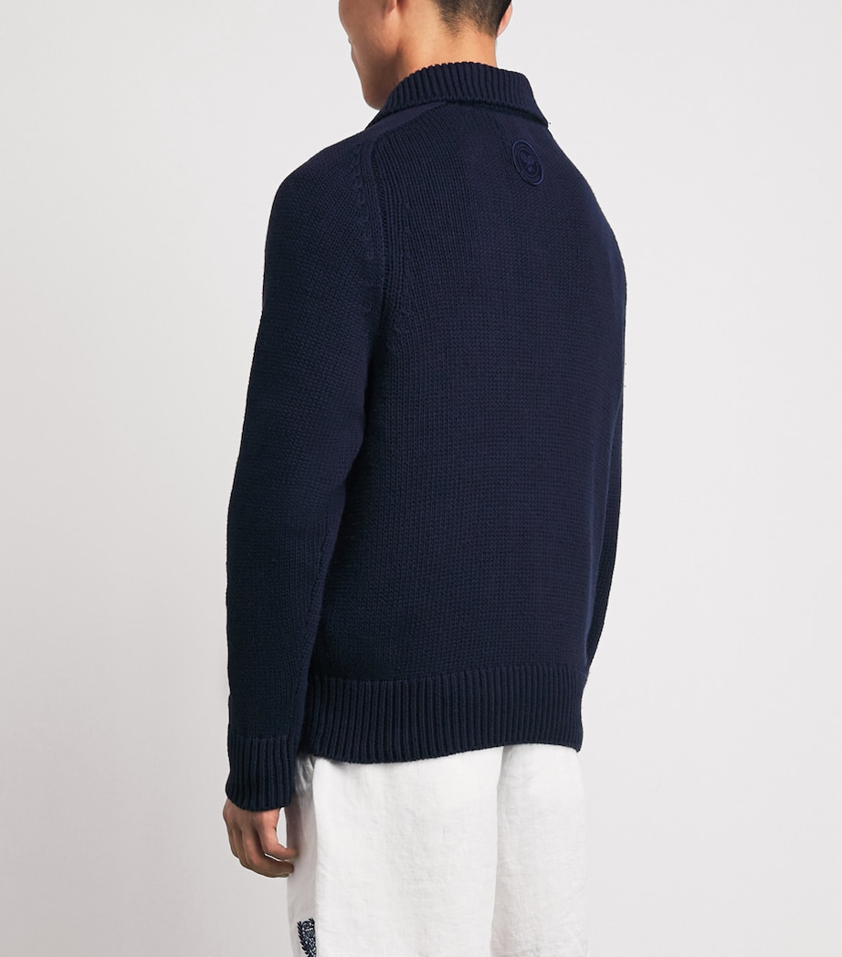 RLX Ralph Lauren Mens x Wimbledon Cotton Polo Sweater Refined Navy Image 5