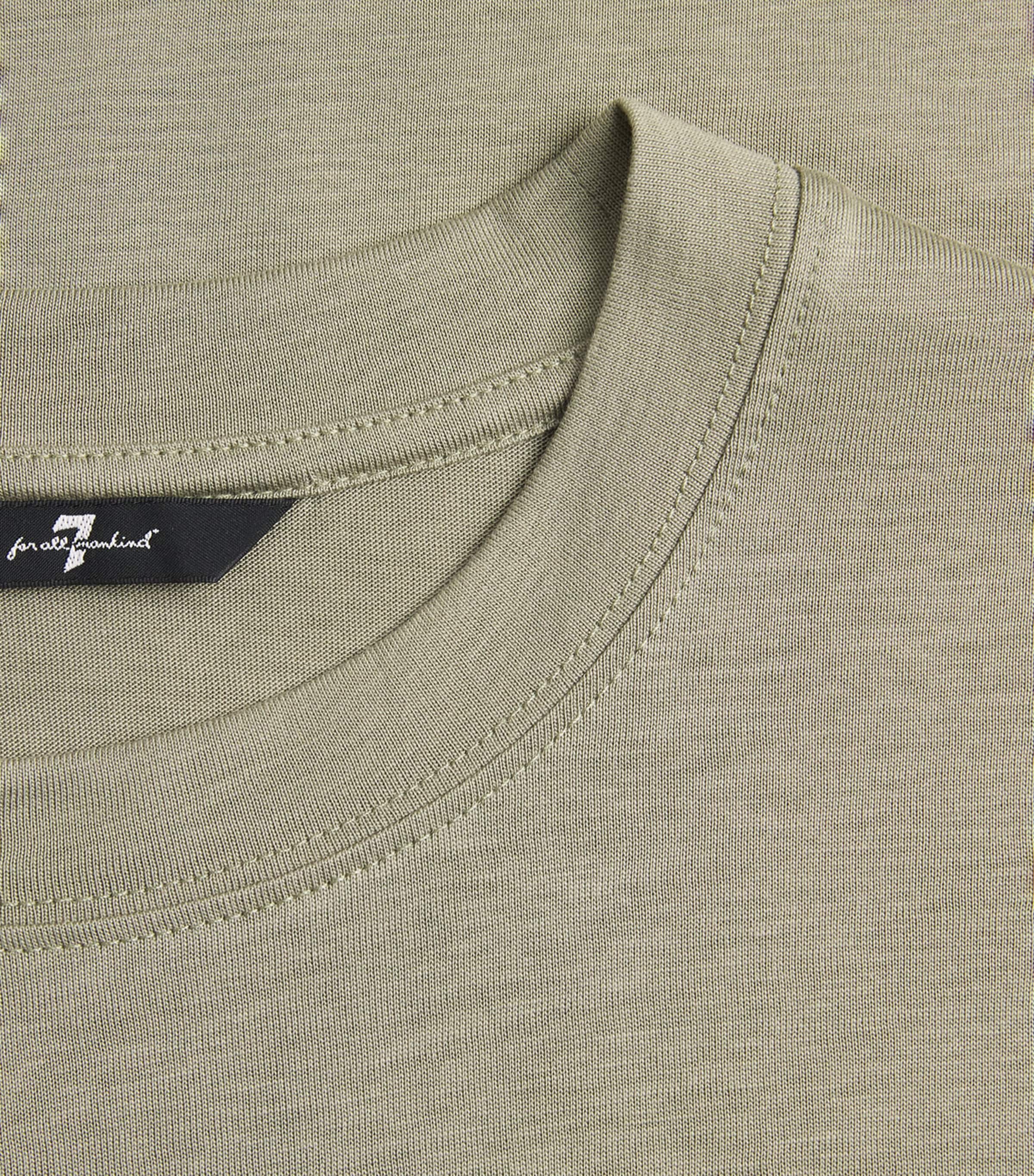 7 For All Mankind Mens Crew-Neck T-shirt Green Image 6