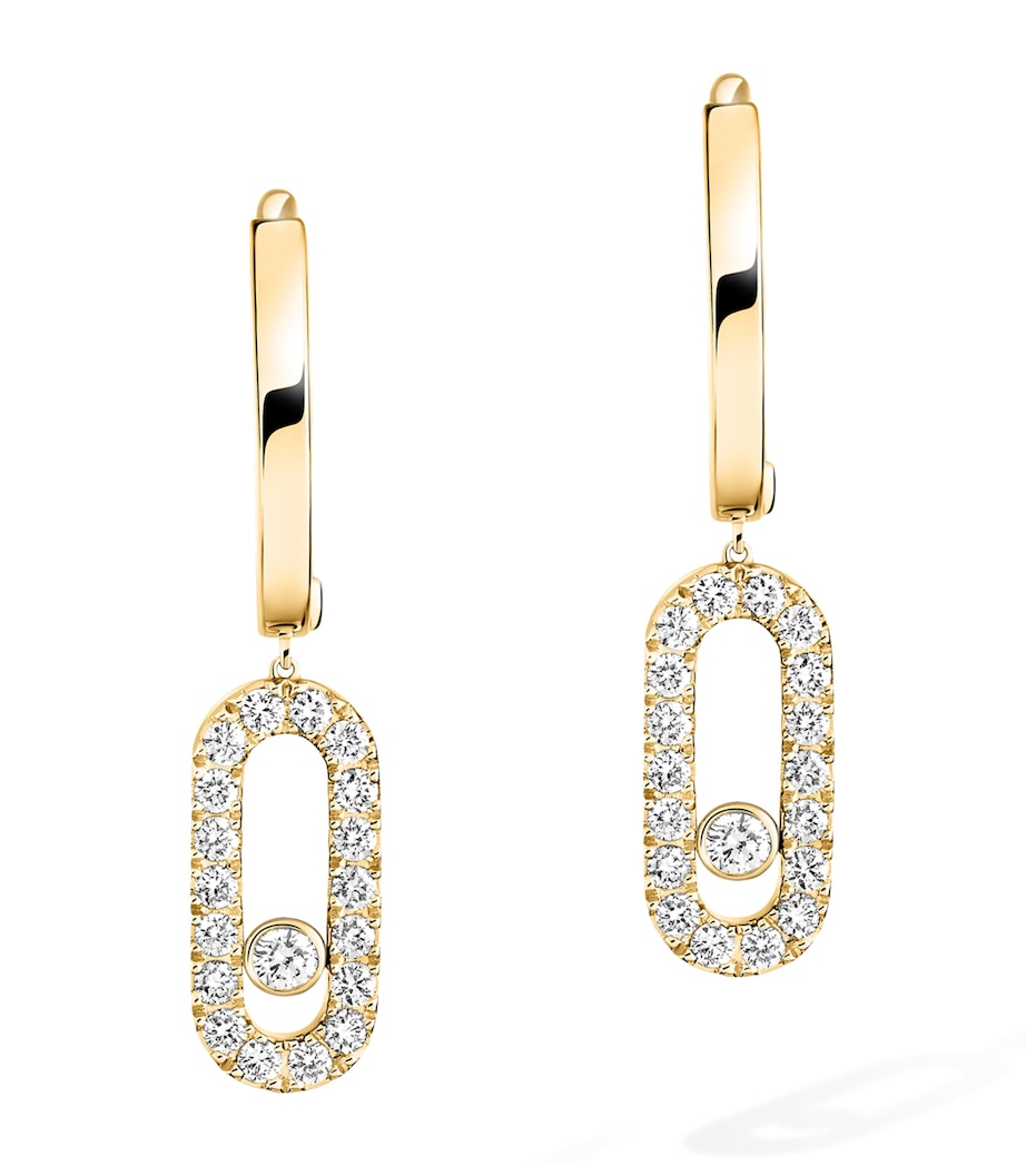 Messika Move Uno Yellow Gold and Diamond Drop Earrings Yellow Gold Image 1