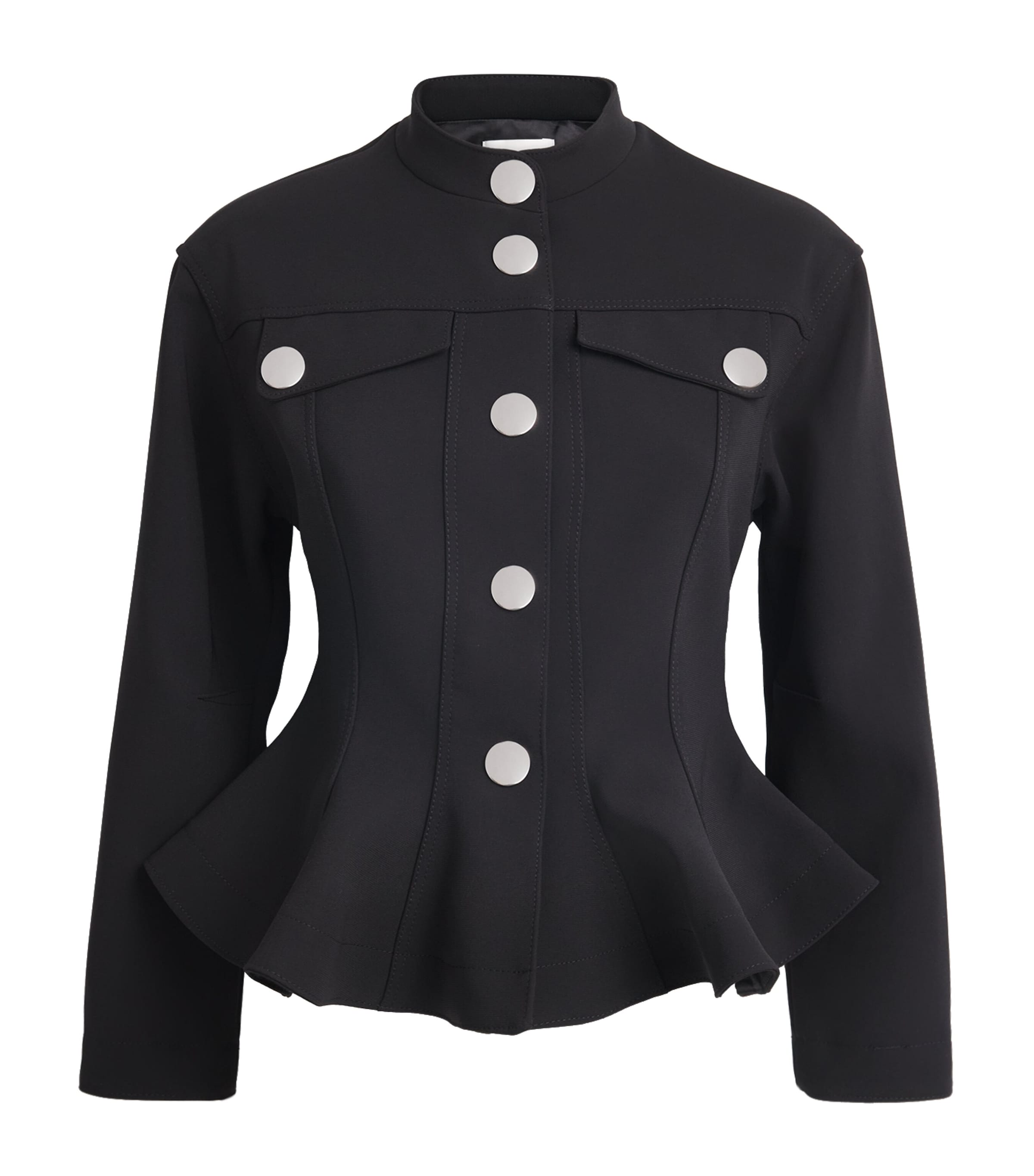 Peplum-Hem Jacket BLACK Image 1