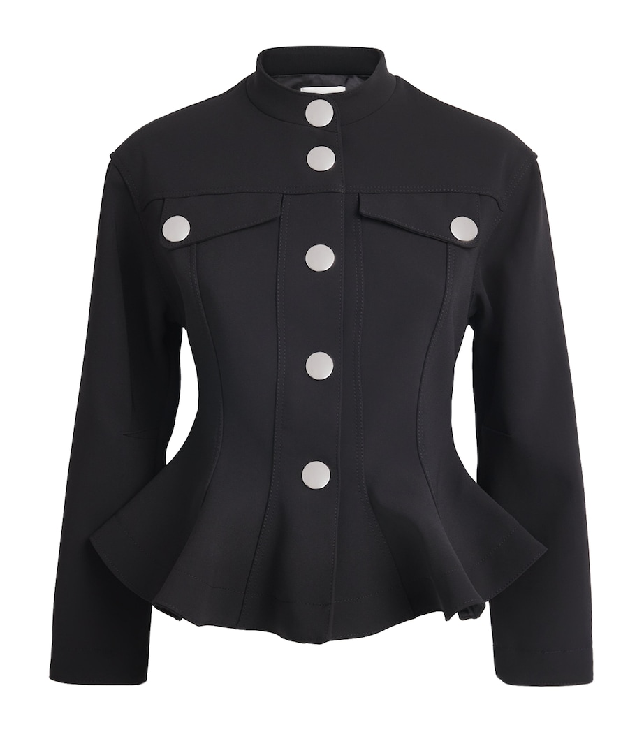 Peplum-Hem Jacket BLACK Image 1