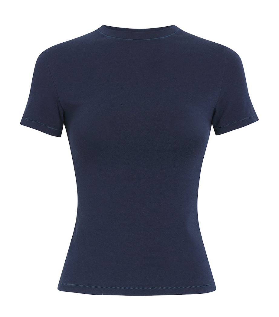 Skims Womens Cotton Jersey Short-Sleeve T-Shirt Navy Image 1