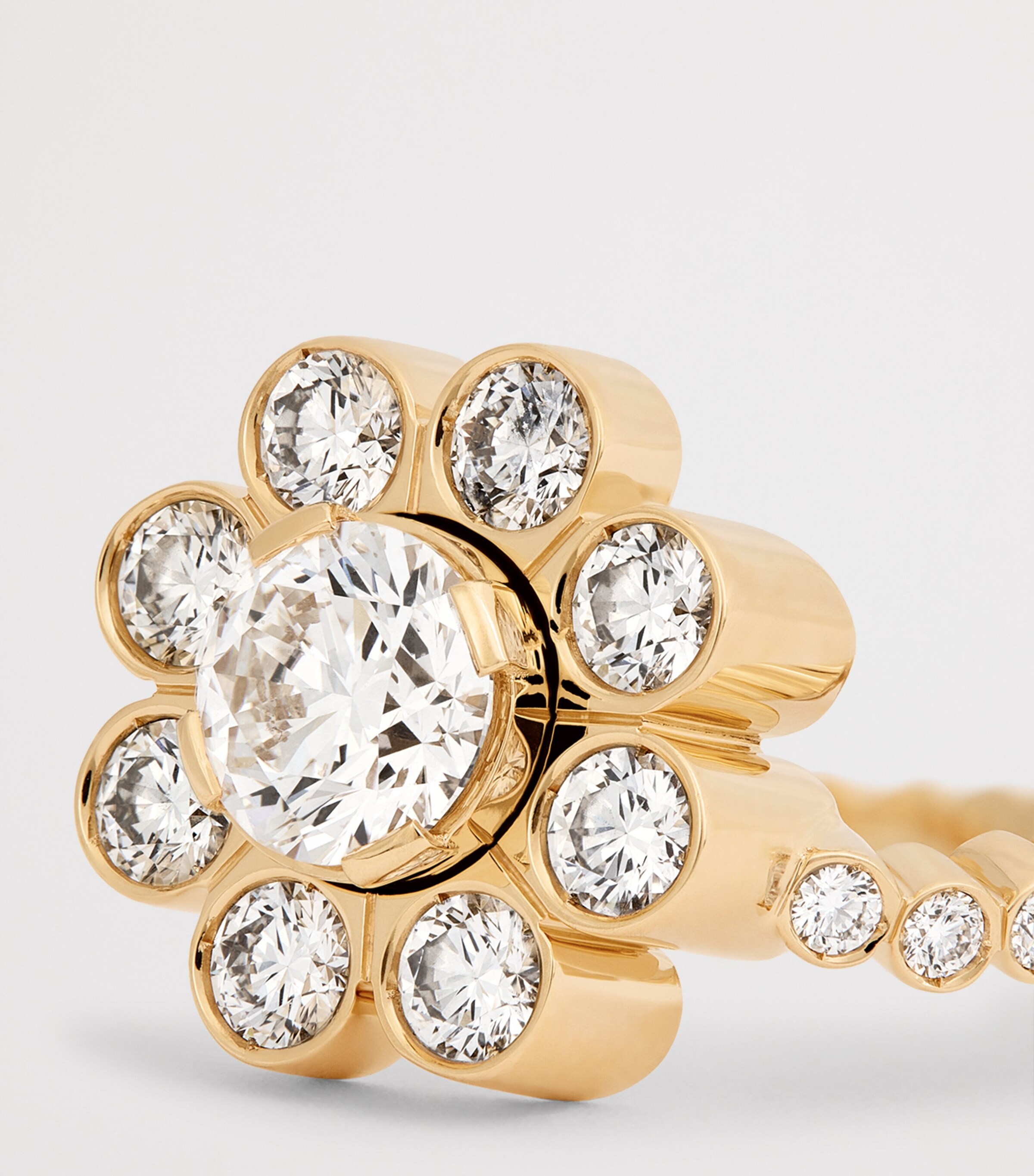Sophie Bille Brahe Yellow Gold and Diamond Fleur Royale Ring Yellow Gold Image 6