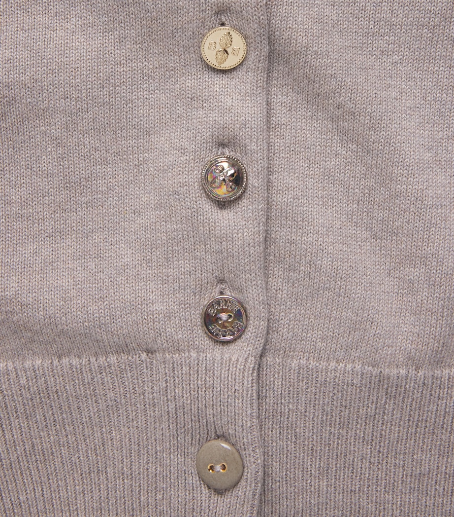 Barrie Womens Cashmere-Cotton Jewel-Button Cardigan Drift Image 6