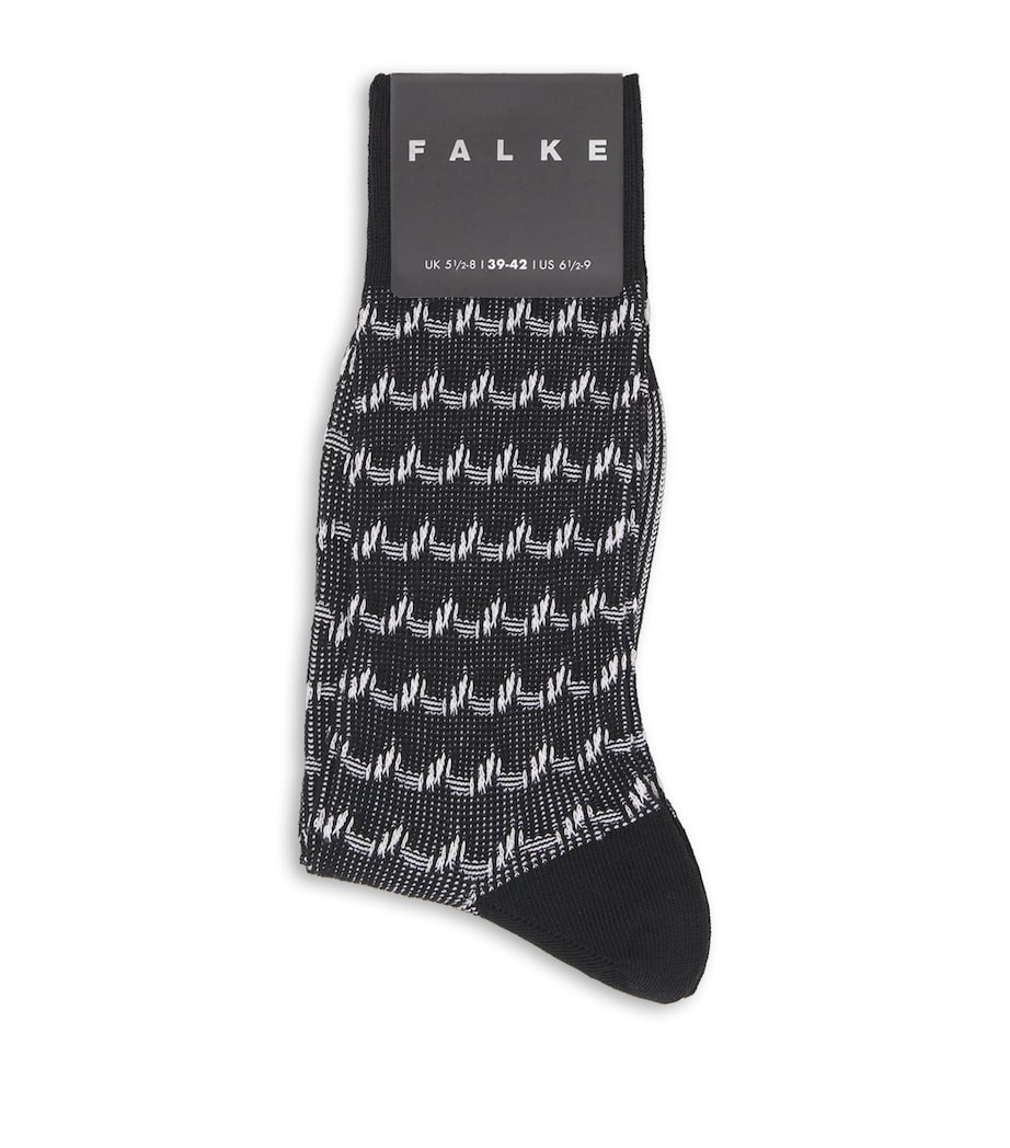 Falke Mens Cotton-Blend Sea Rock Socks Black Image 1