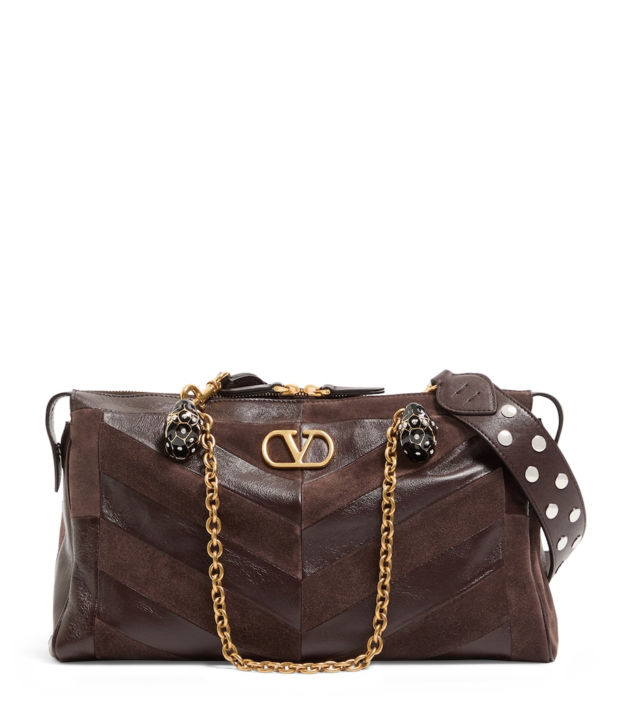 Valentino Garavani Womens Medium Leather Panthea Tote Bag Image 1
