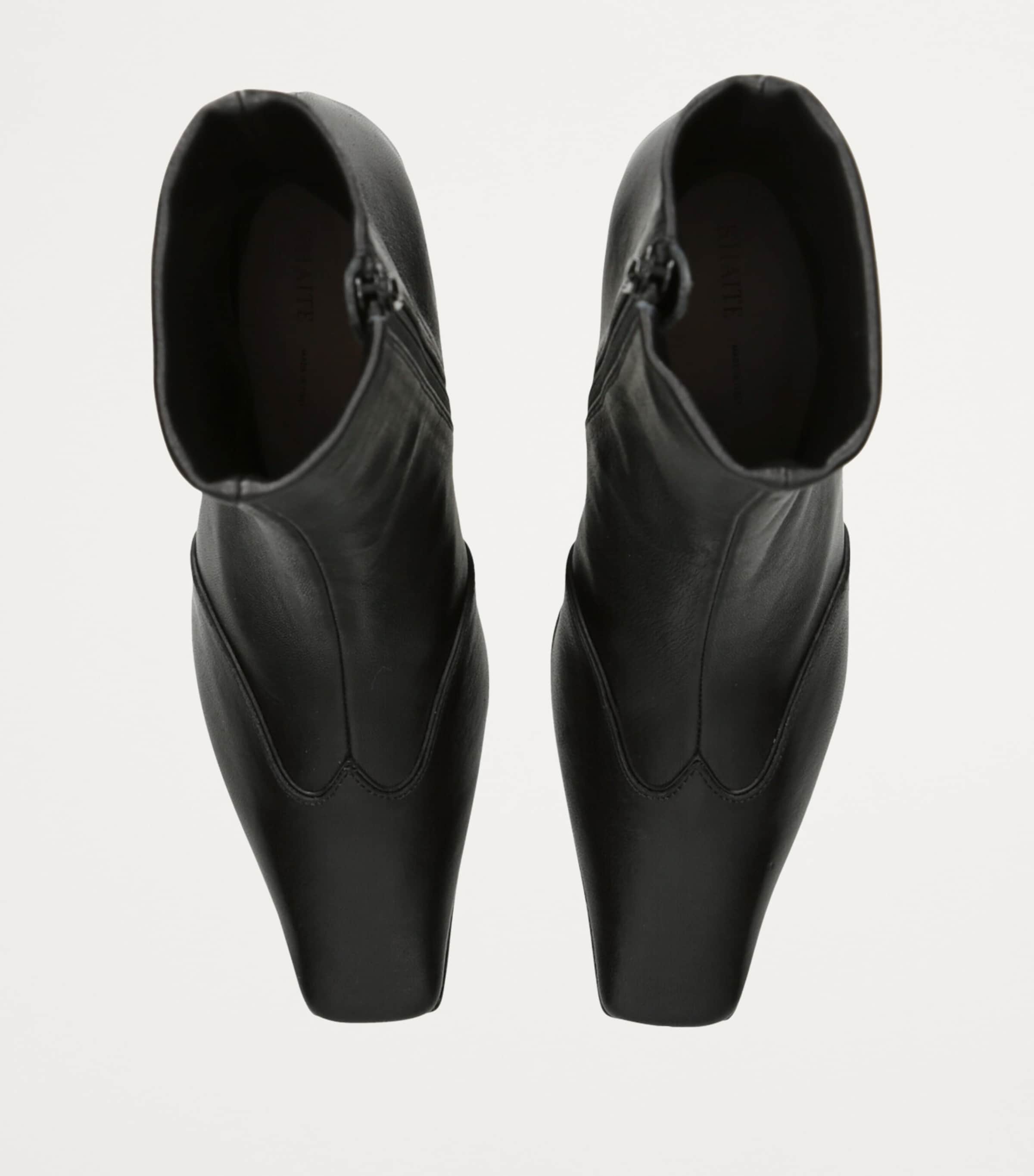 Leather Nevada Ankle Boots 85 BLACK Image 4