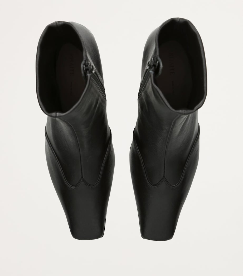 Leather Nevada Ankle Boots 85 BLACK Image 4