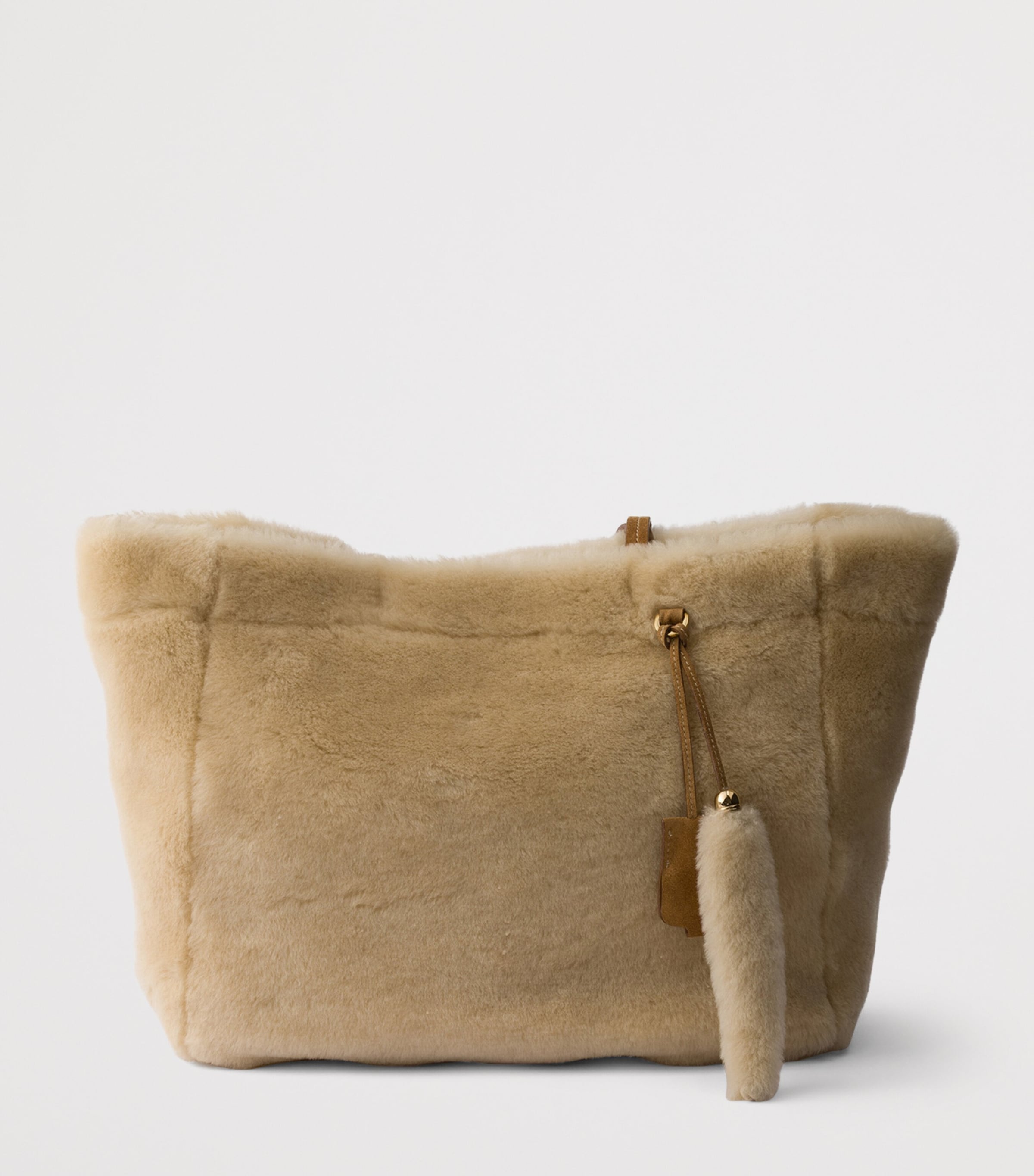 Large Shearling Tote Bag F0379 Image 3