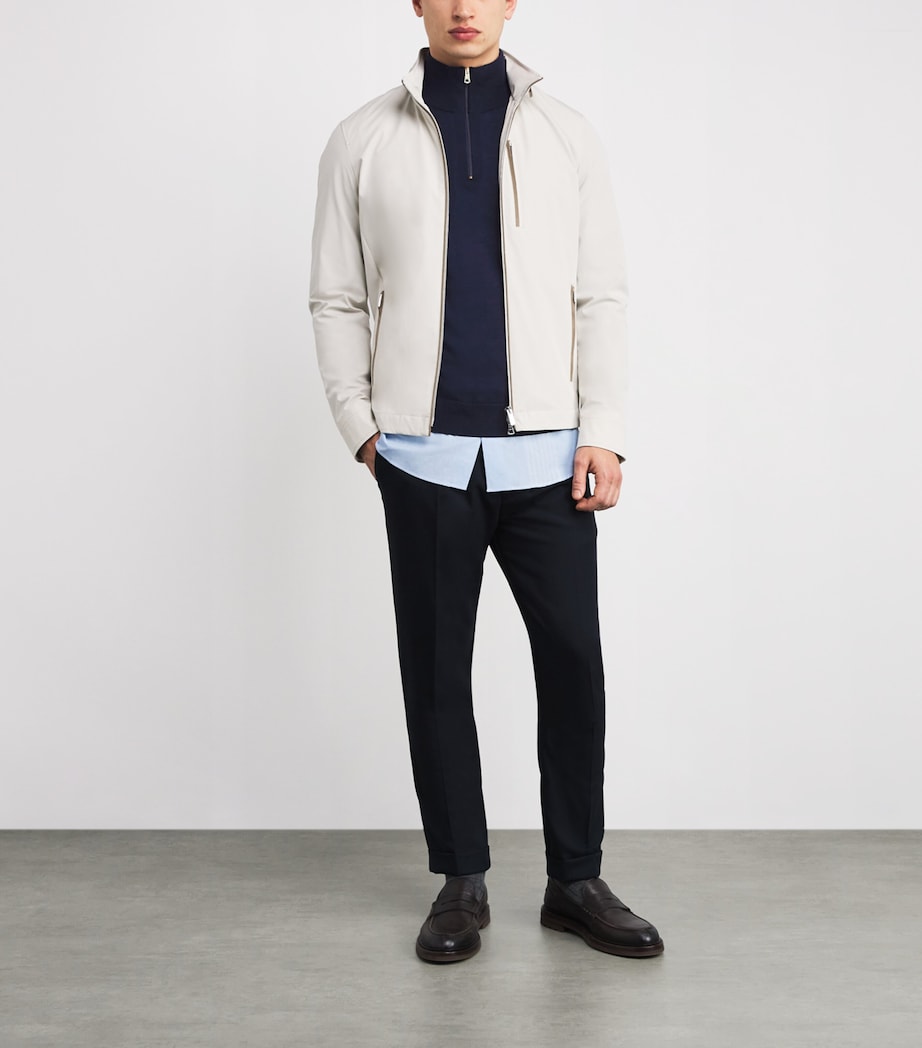 Merino Wool Quarter-Zip Sweater NAVY - 49 Image 2