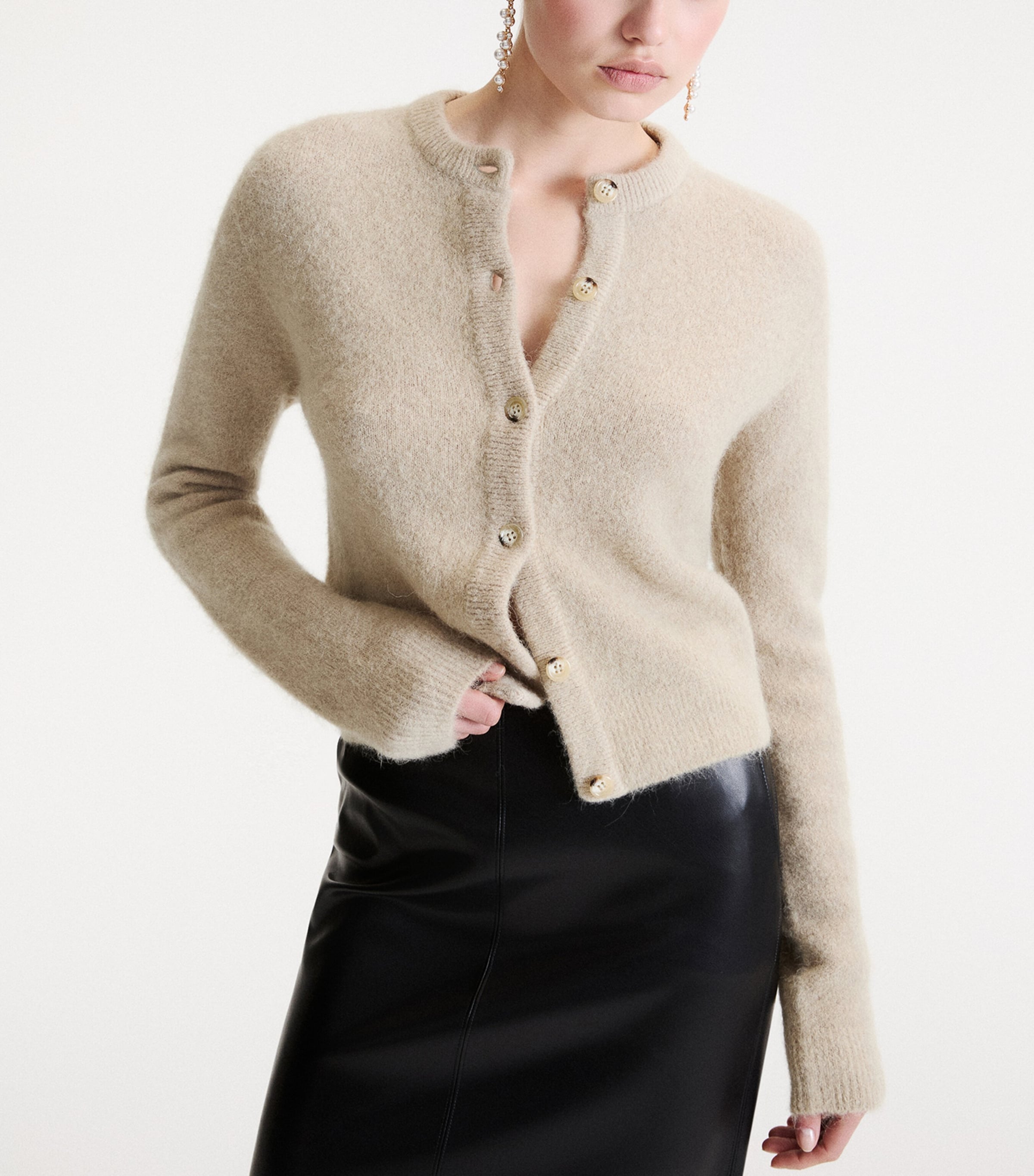 Marella Womens Alpaca-Blend Cardigan Oregano Image 4