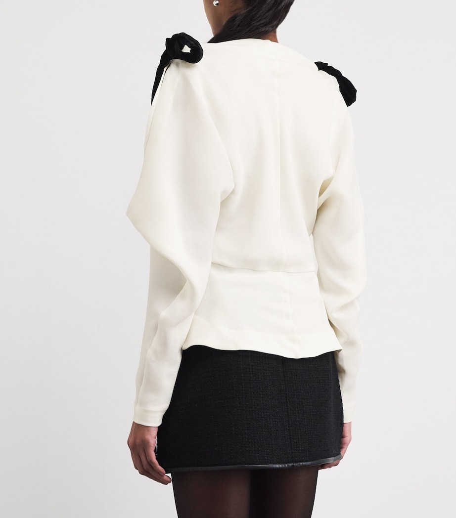 Shoulder-Tie Marlee Blouse IVORY MULTI Image 4