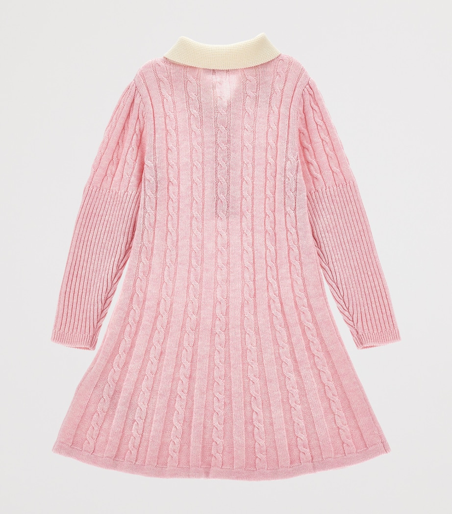Wool-Cotton Cable-Knit Polo Dress (2-12 Years) ROSA FAIRYTALE Image 2
