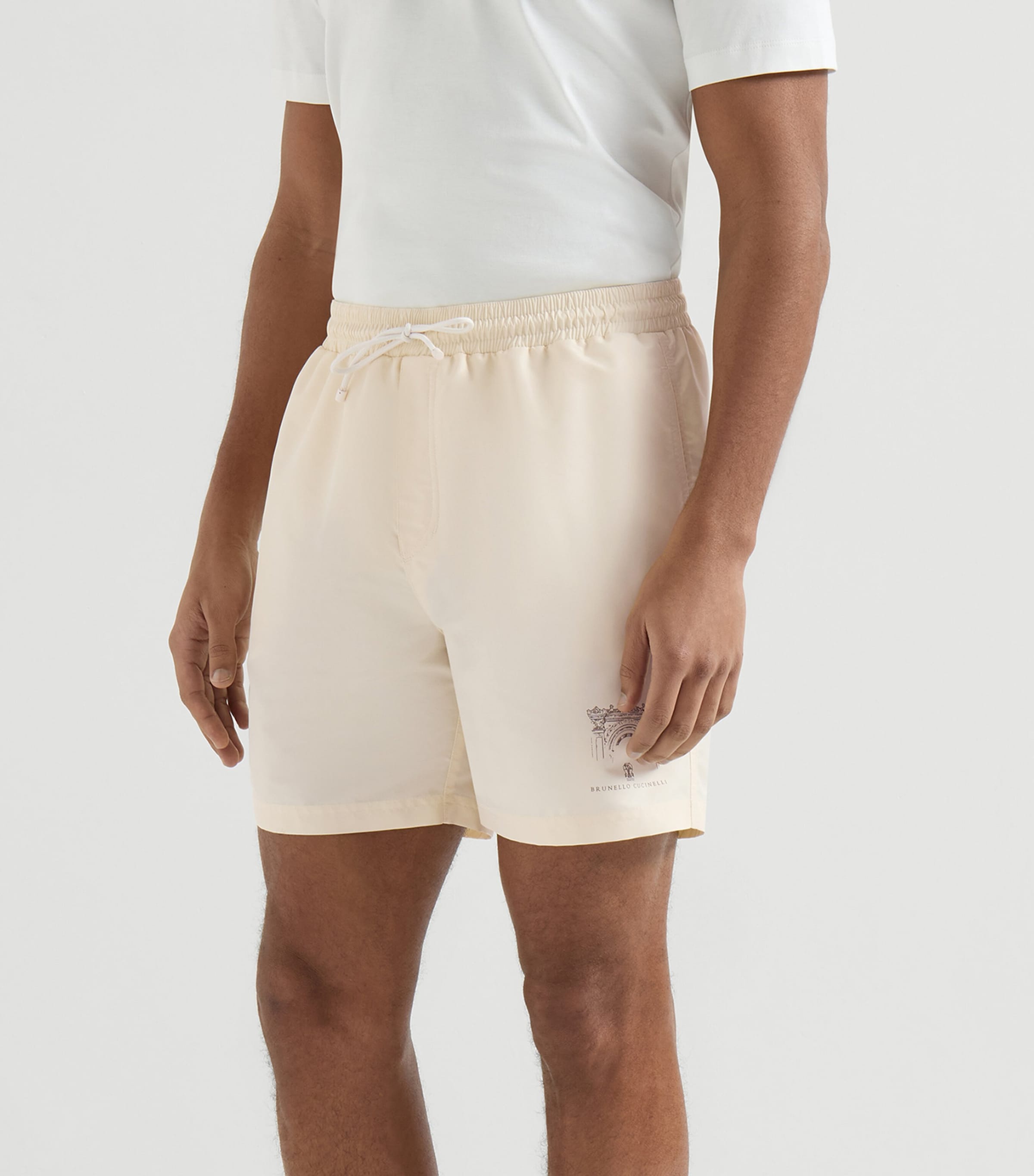 Brunello Cucinelli Mens Logo Swim Shorts Image 2