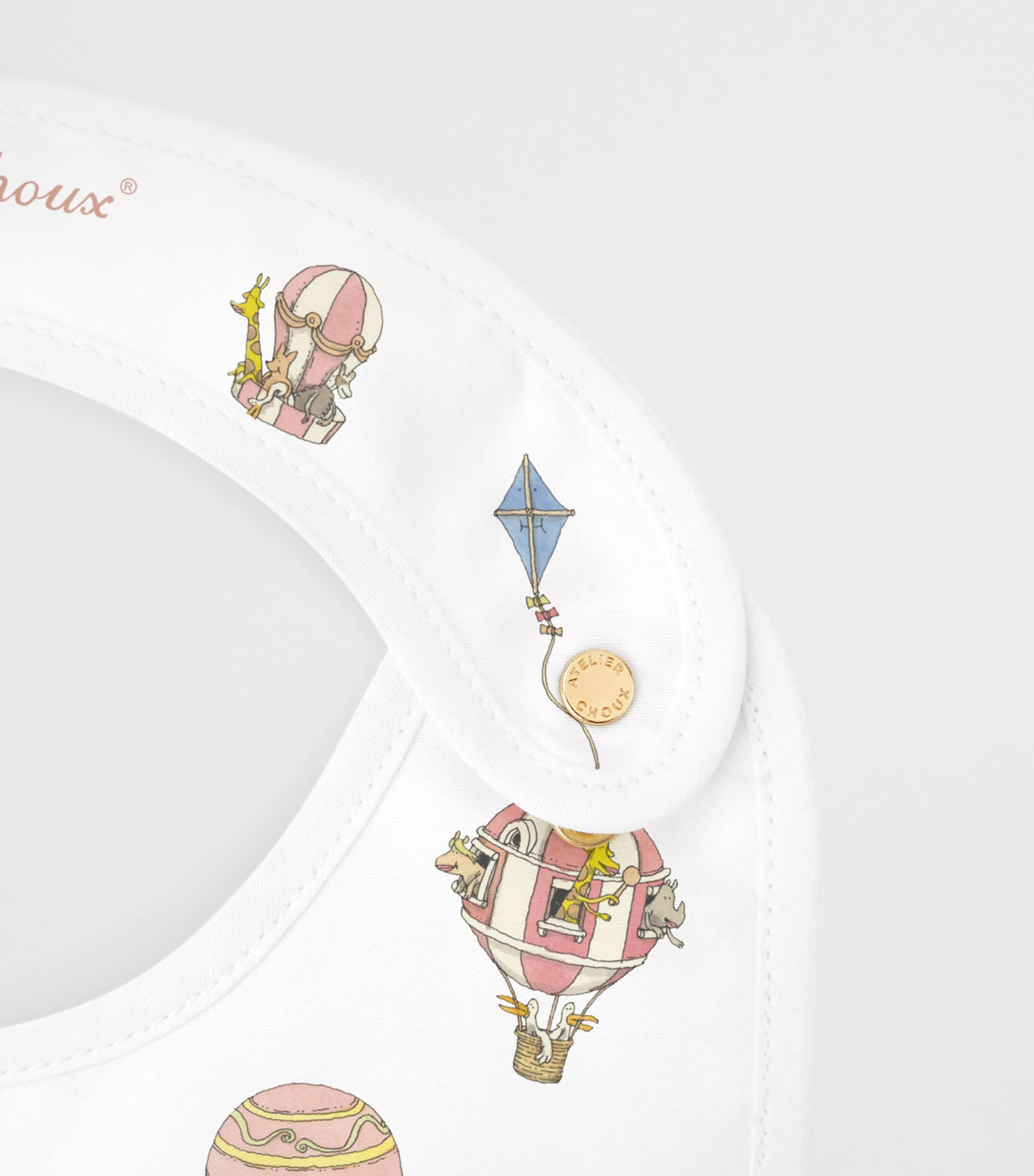 Organic Cotton Hot Air Balloon Bib MULTI Image 3