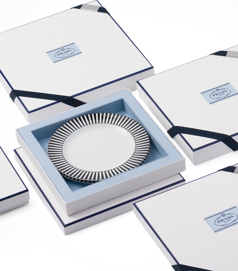 Set of 2 Stripes Dessert Plates (22cm) F0E5W Image 4