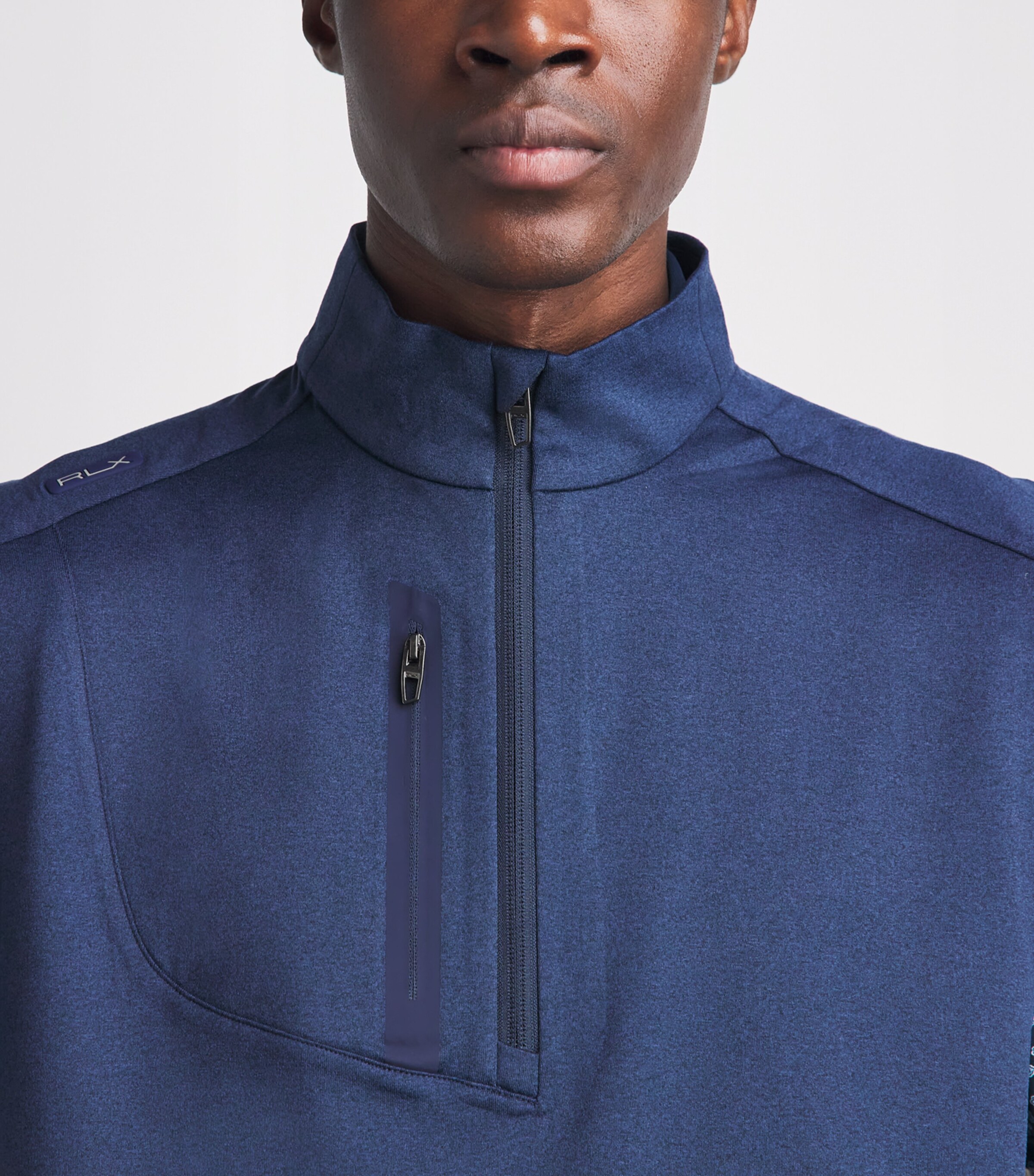 RLX Ralph Lauren Mens Half-Zip Gilet Spring Navy Heather Image 3
