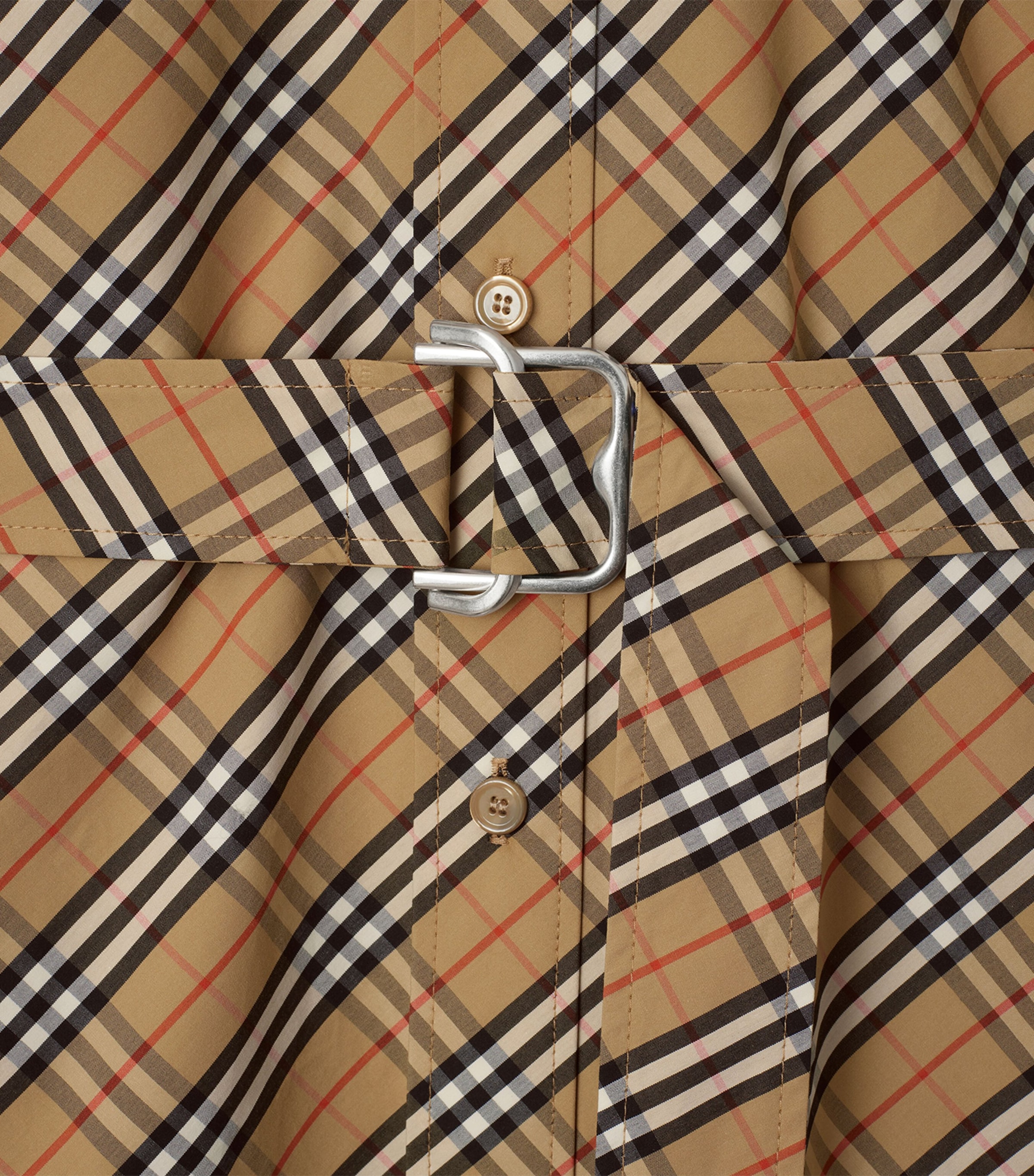 Cotton Check Mini Dress SAND IP CHECK Image 5