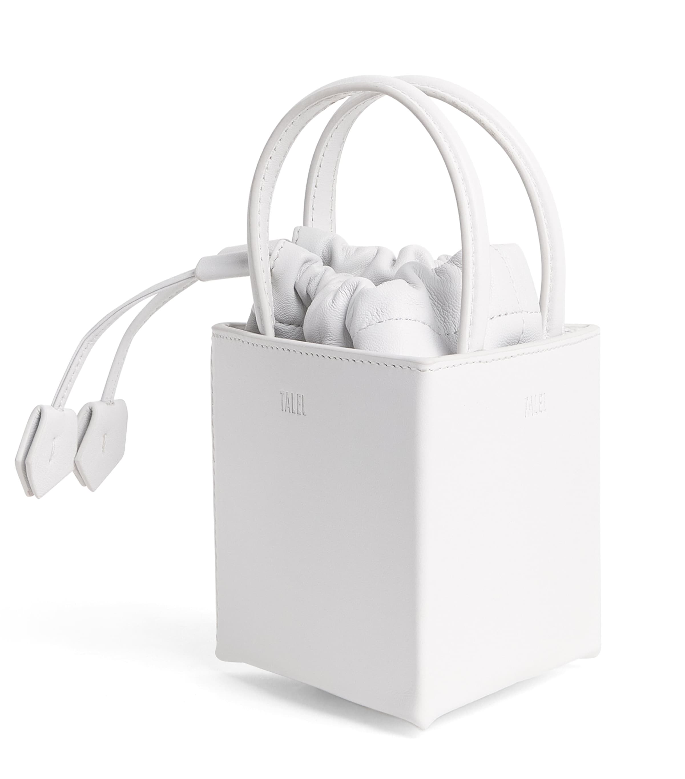 Talel Paris Small Leather Triangle Bag White