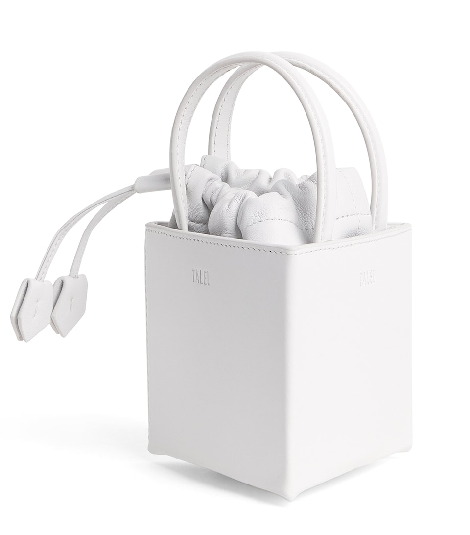 Talel Paris Small Leather Triangle Bag White
