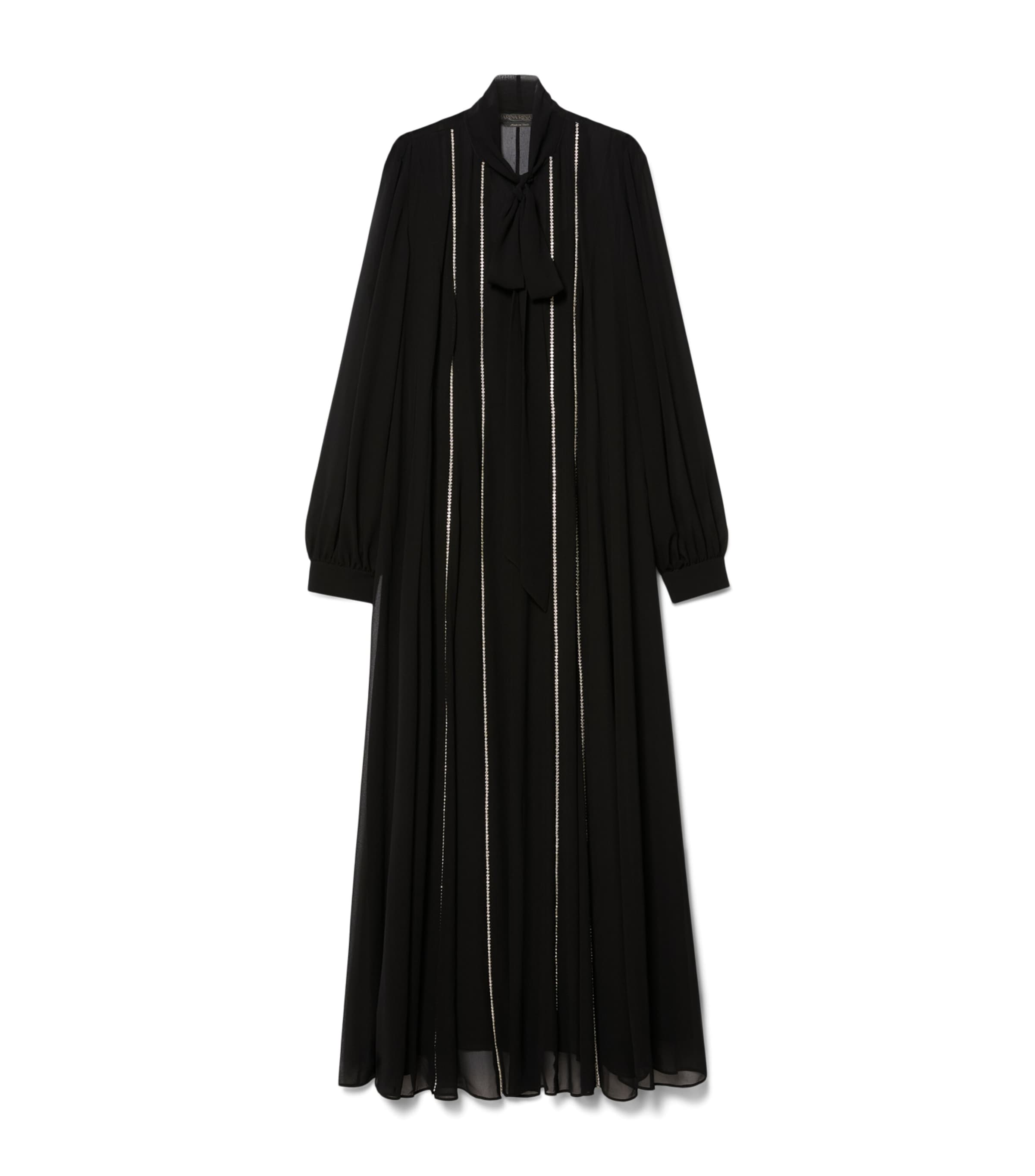 Marina Rinaldi Womens Embellished Pussybow Maxi Dress Black Image 1