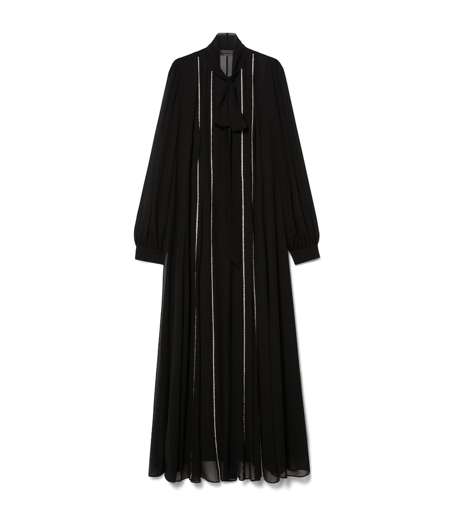 Marina Rinaldi Womens Embellished Pussybow Maxi Dress Black Image 1