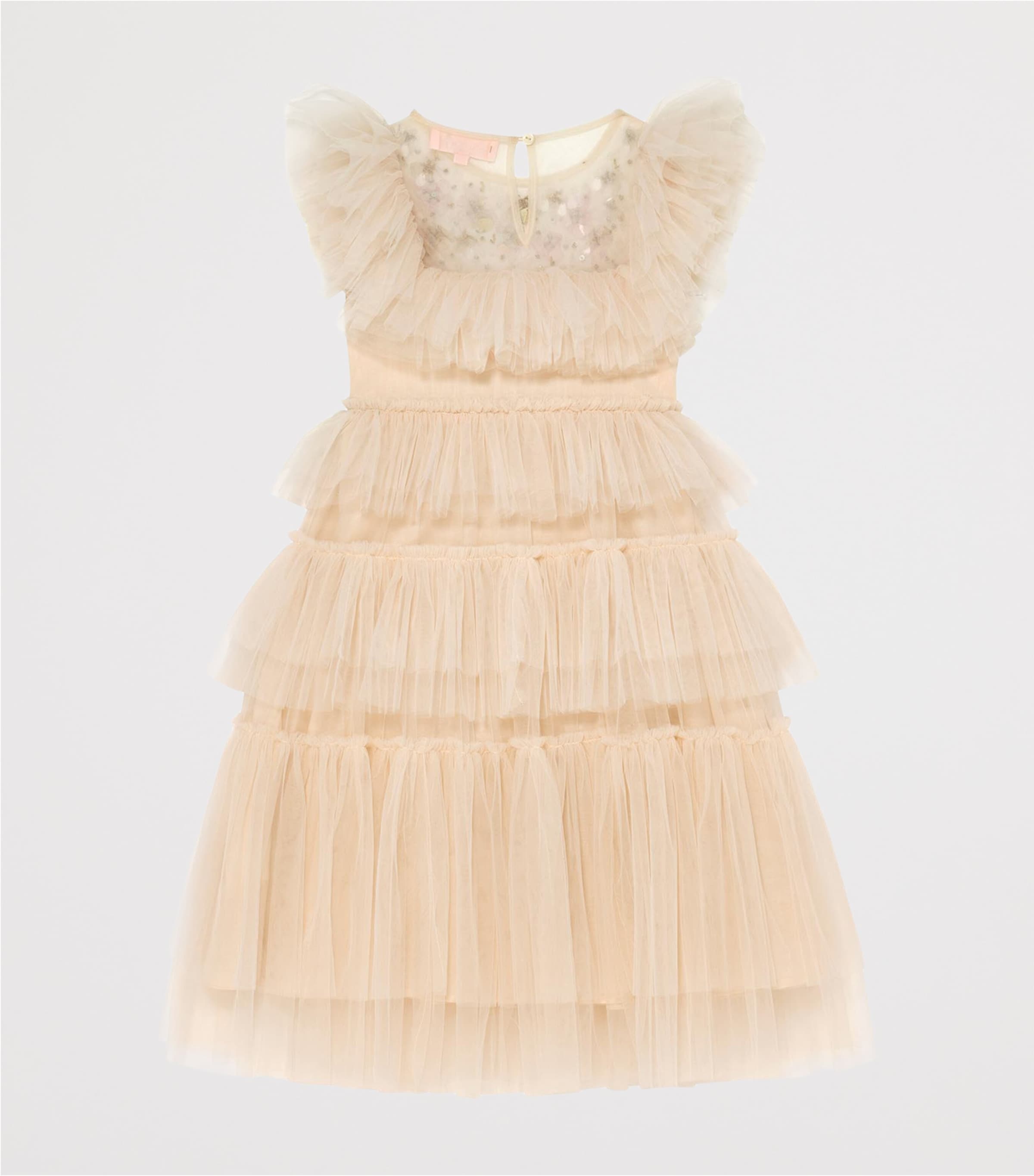 Tulle Embellished Rana Dress (2-11 Years) LINEN Image 2