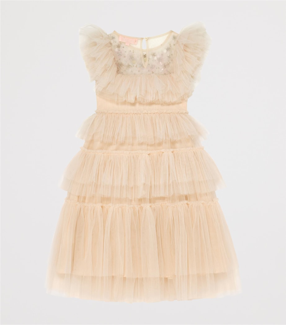 Tulle Embellished Rana Dress (2-11 Years) LINEN Image 2