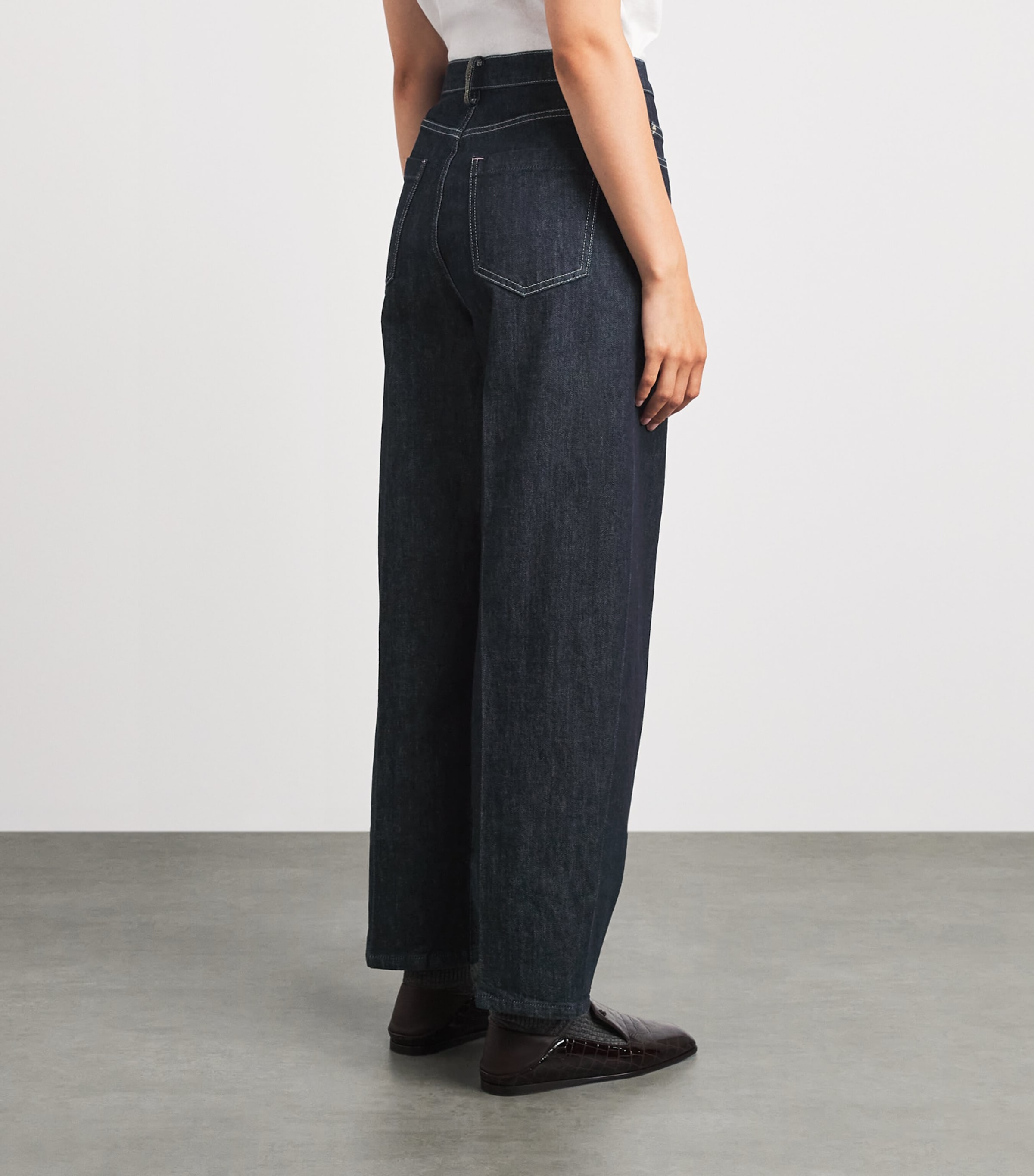 Fabiana Filippi Womens Barrel Jeans Ammorbidito Blu Image 5