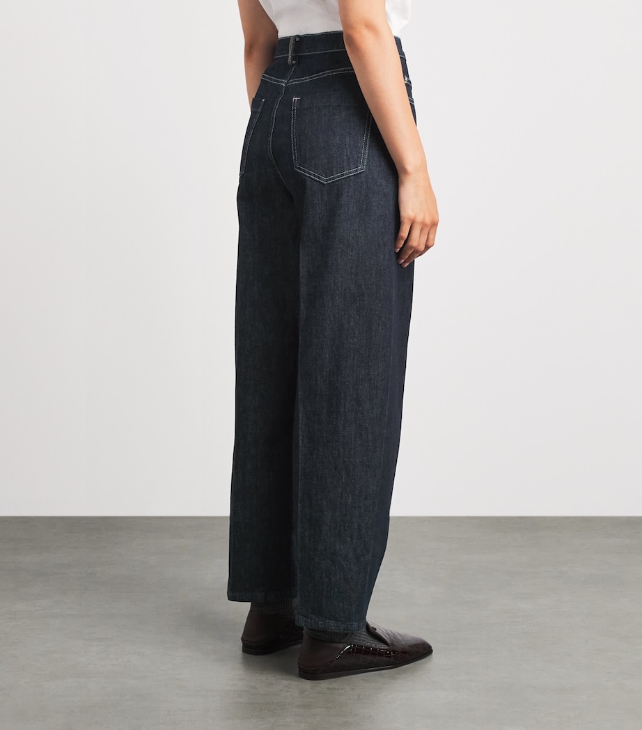 Fabiana Filippi Womens Barrel Jeans Ammorbidito Blu Image 5
