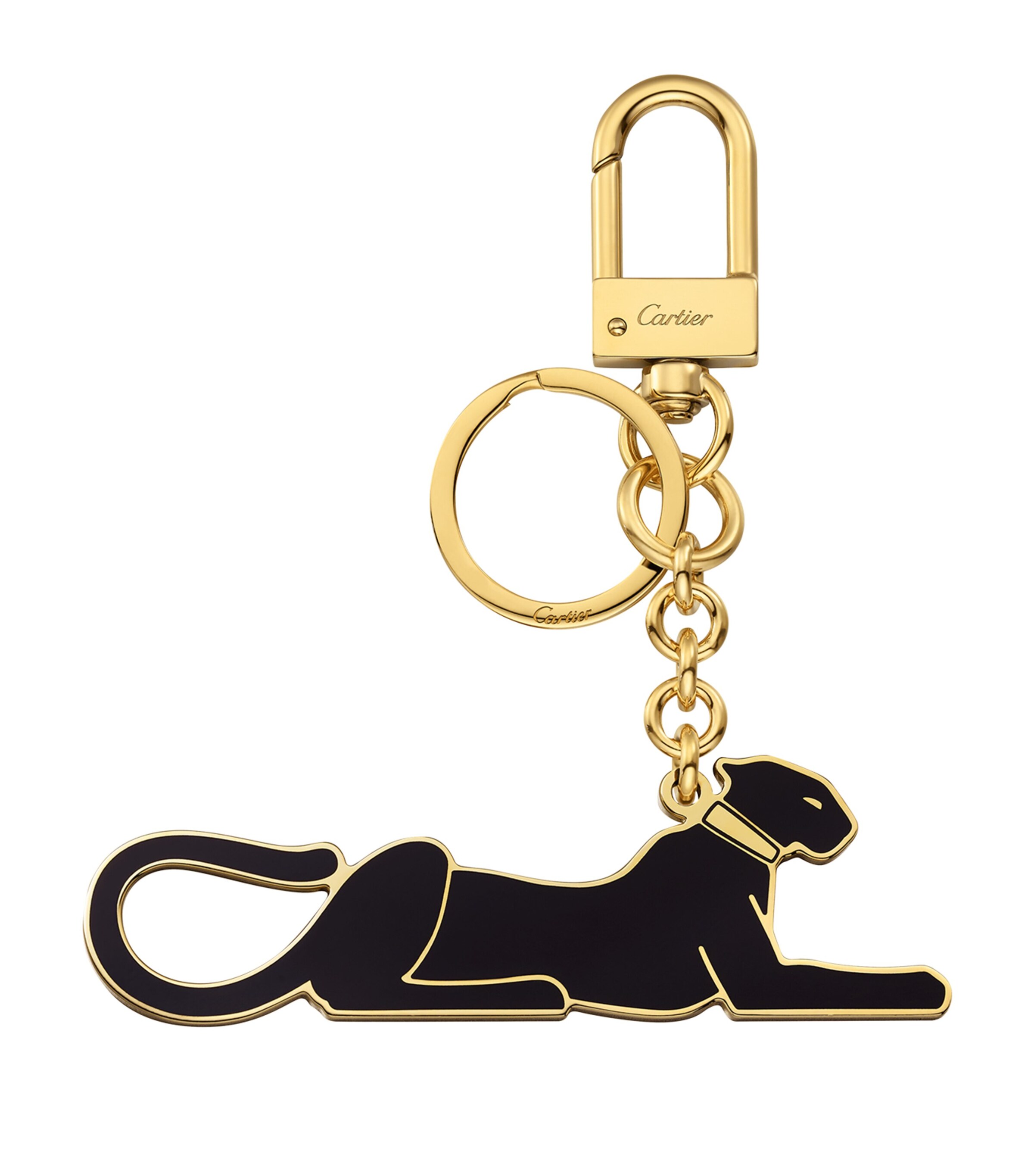 Cartier Black Diabolo de Cartier Panthère Keyring | Harrods IT