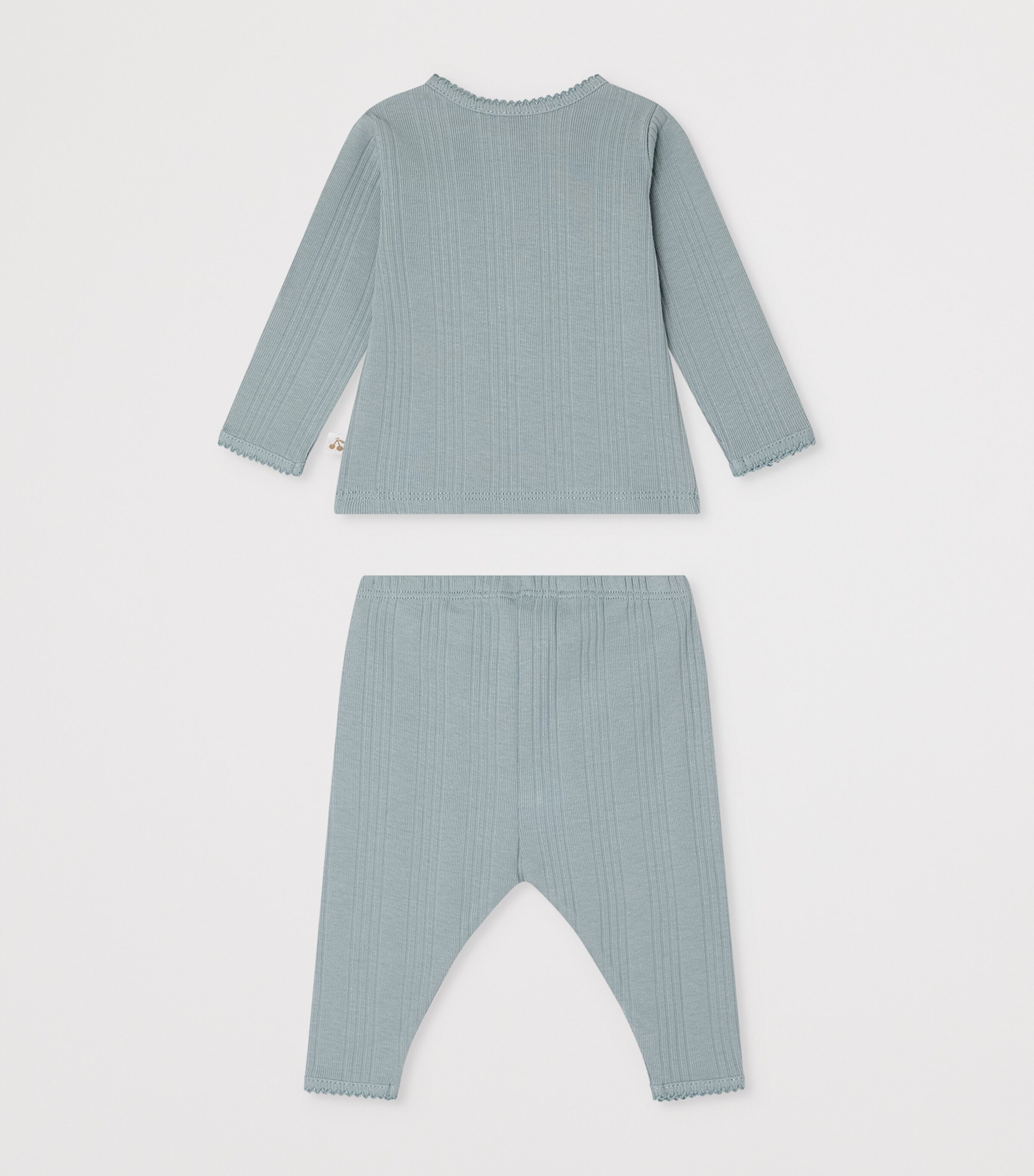 Bonpoint Cotton Top and Trousers Set (1-18 Months) Bleu Du Nord Image 2