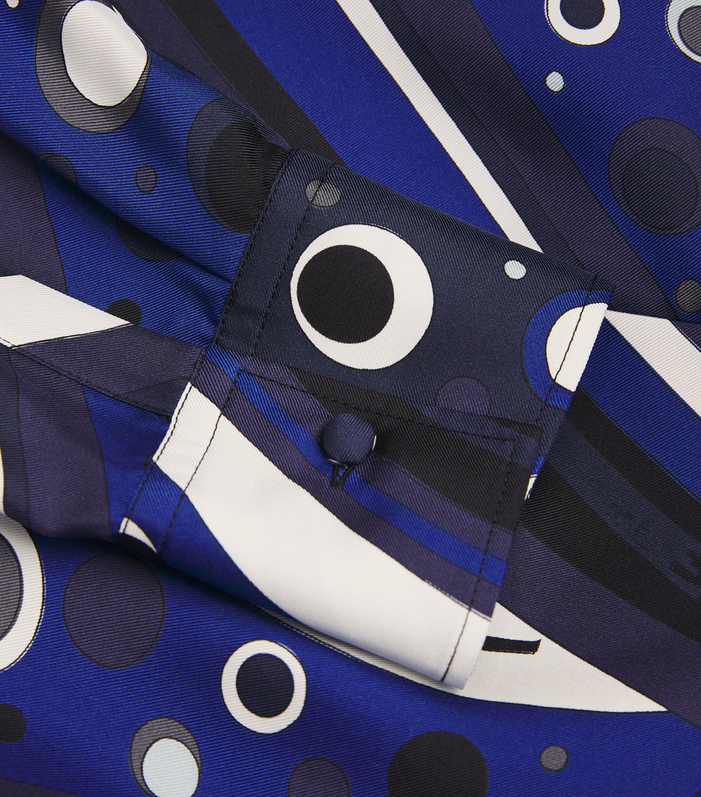 PUCCI Womens Silk Fontane Shirt Navy Image 5