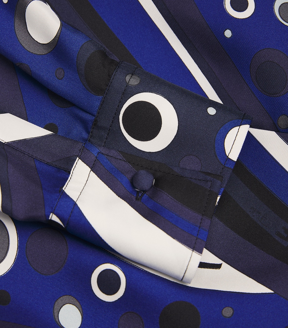 PUCCI Womens Silk Fontane Shirt Navy Image 5