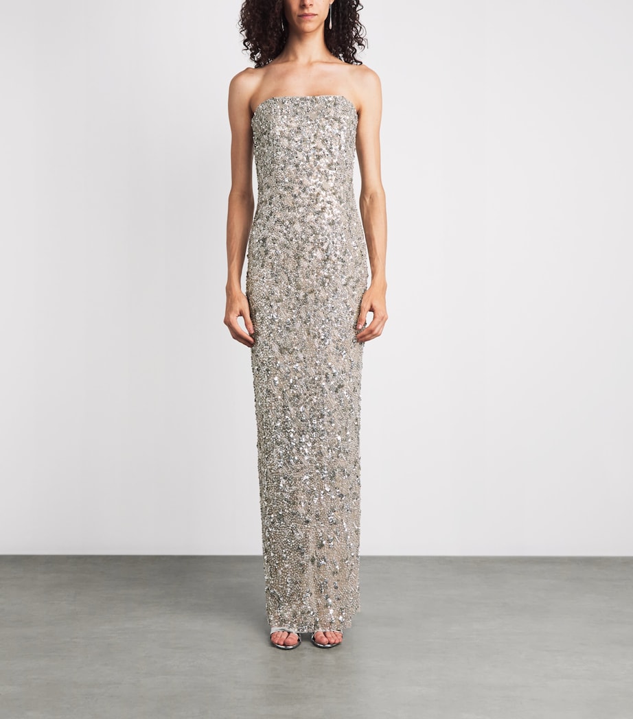 Jenny Packham Womens Embellished Sirocco Gown and Cape Moonstone Image 5