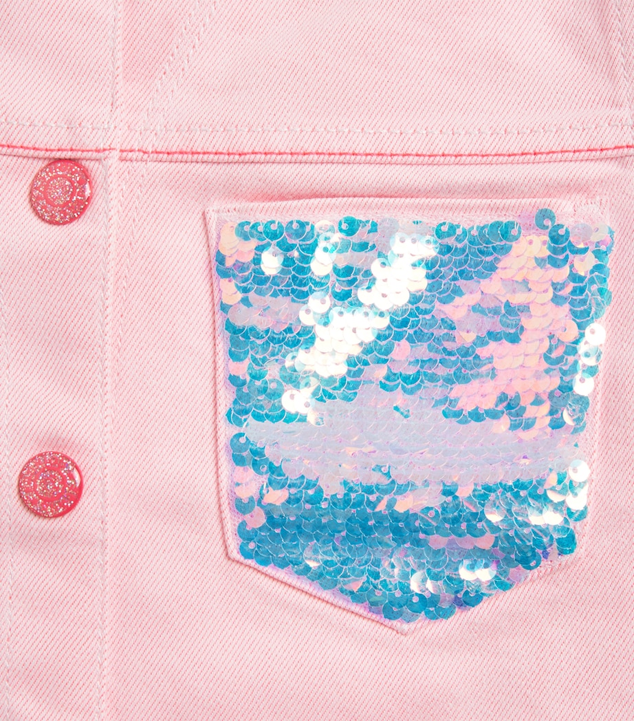 Sequin-Embellished Denim Jacket (2-12 Years) S51PINK OFF WHITE Image 3