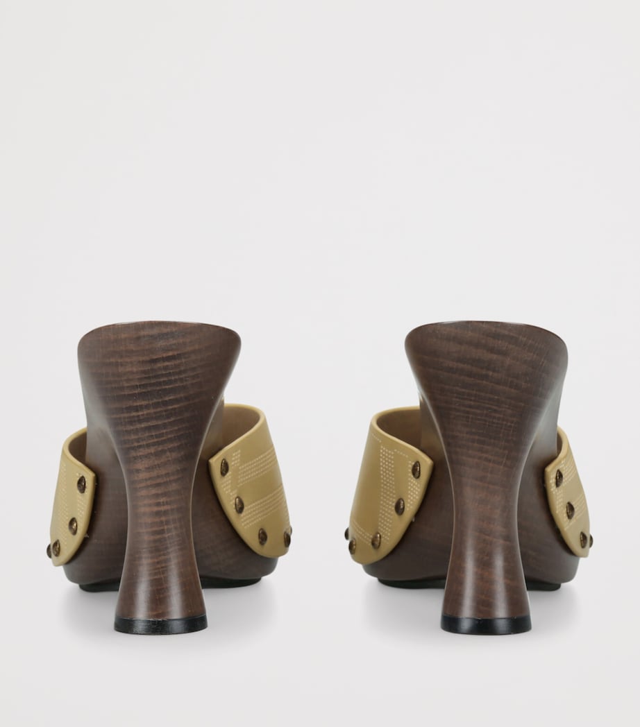 Leather Check Potter Mules 75 YELLOW Image 2