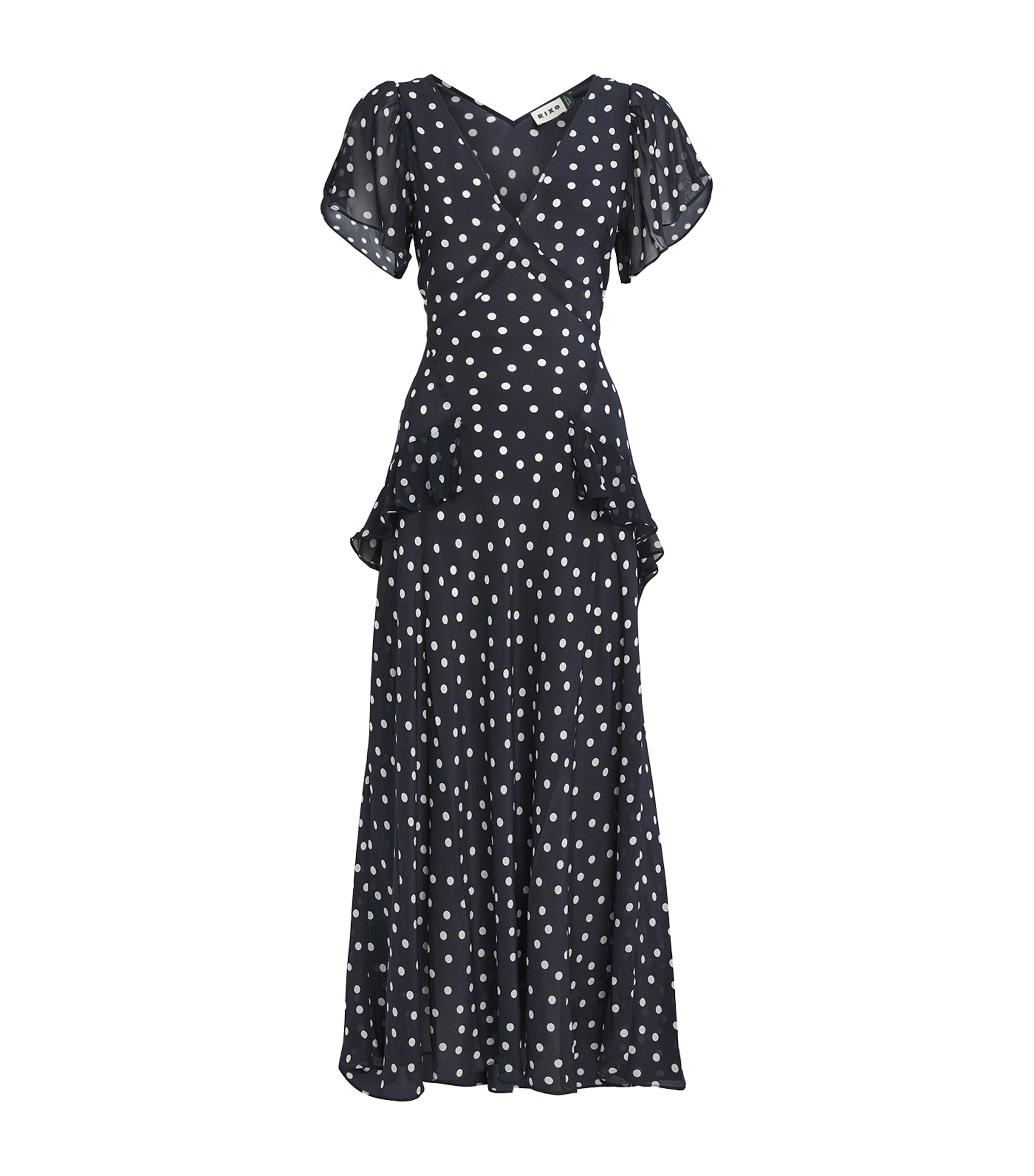 Rixo London Silk Evie Maxi Dress In Blue