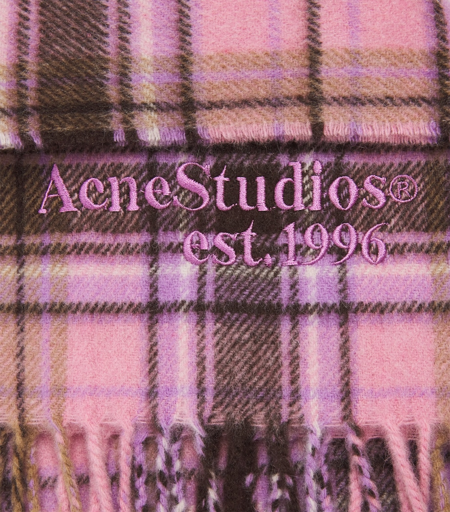 Acne Studios Cashmere-Wool Check Scarf Pink/black Image 4