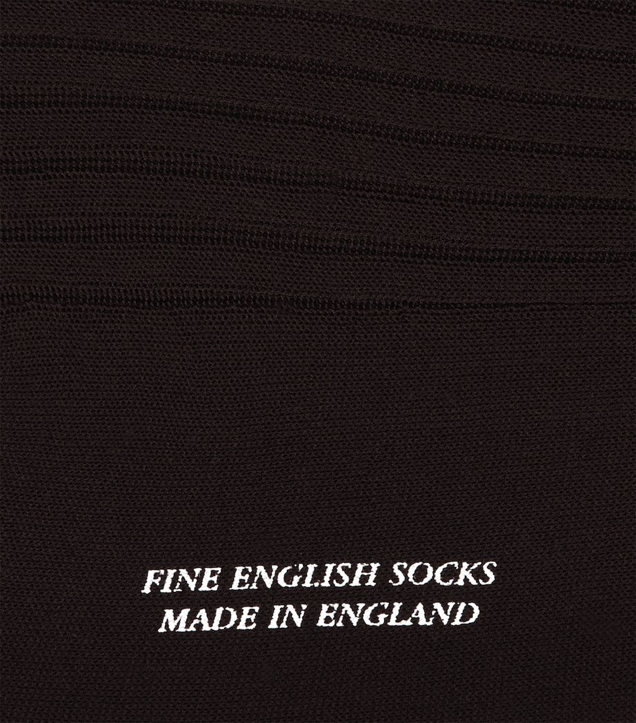 Egyptian Cotton Lisle Short Socks BLACK Image 2
