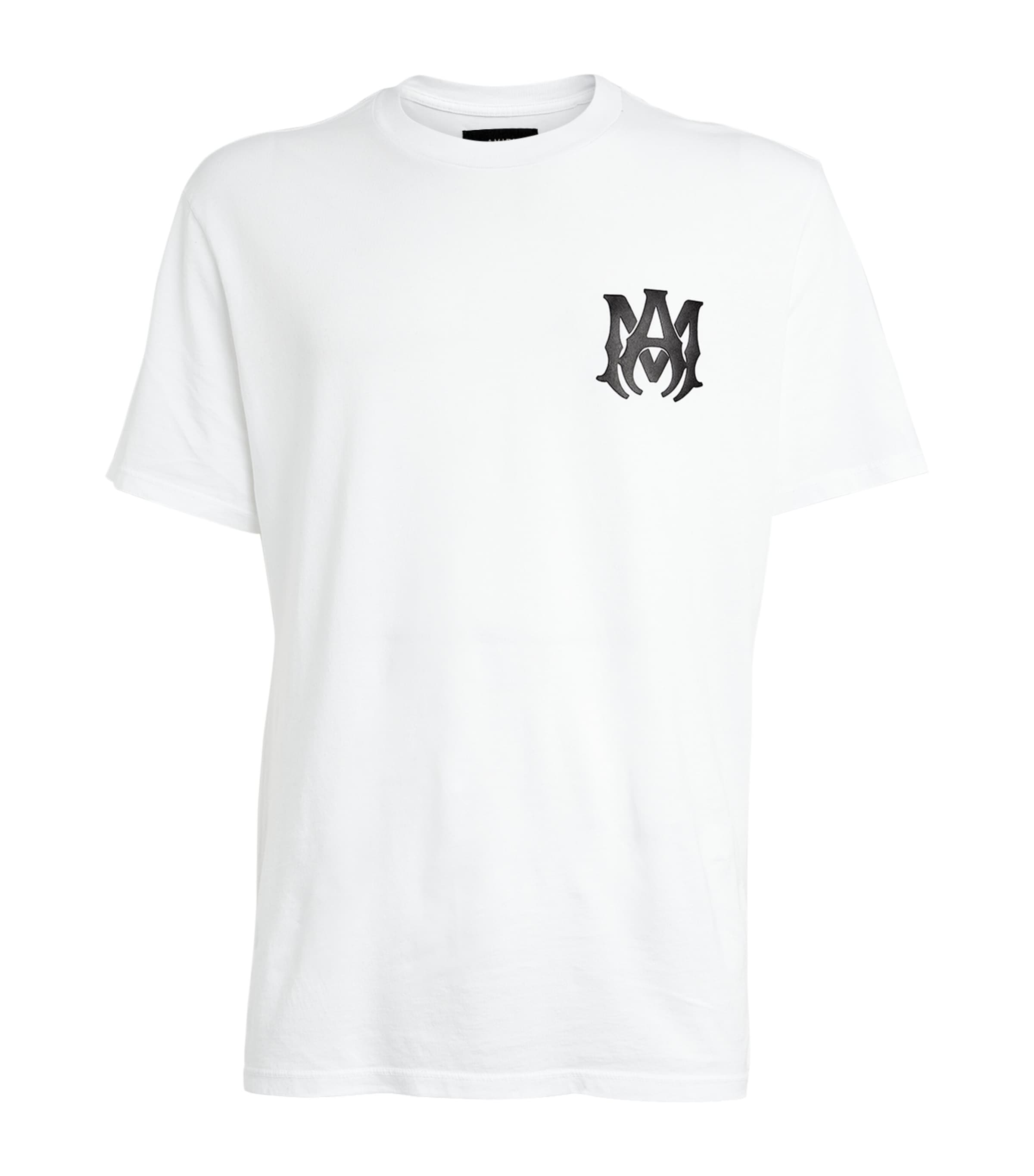 Amiri White Crewneck T-shirt With Logo Print On The Front And Logo Lettering On The Rear In Cotton Man In White