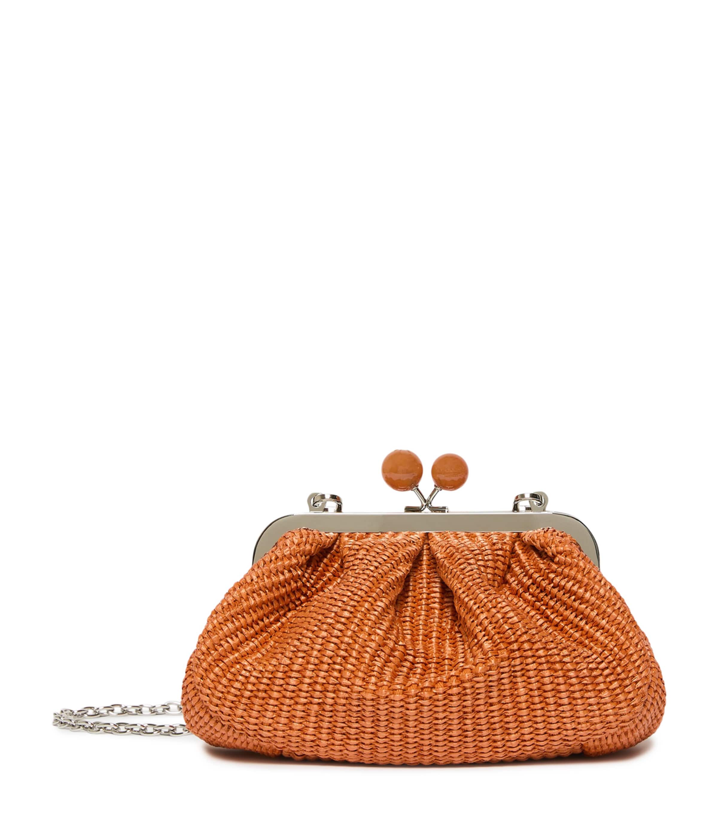 Weekend Max Mara Small Woven Pasticcino Clutch Bag Salmon Image 1