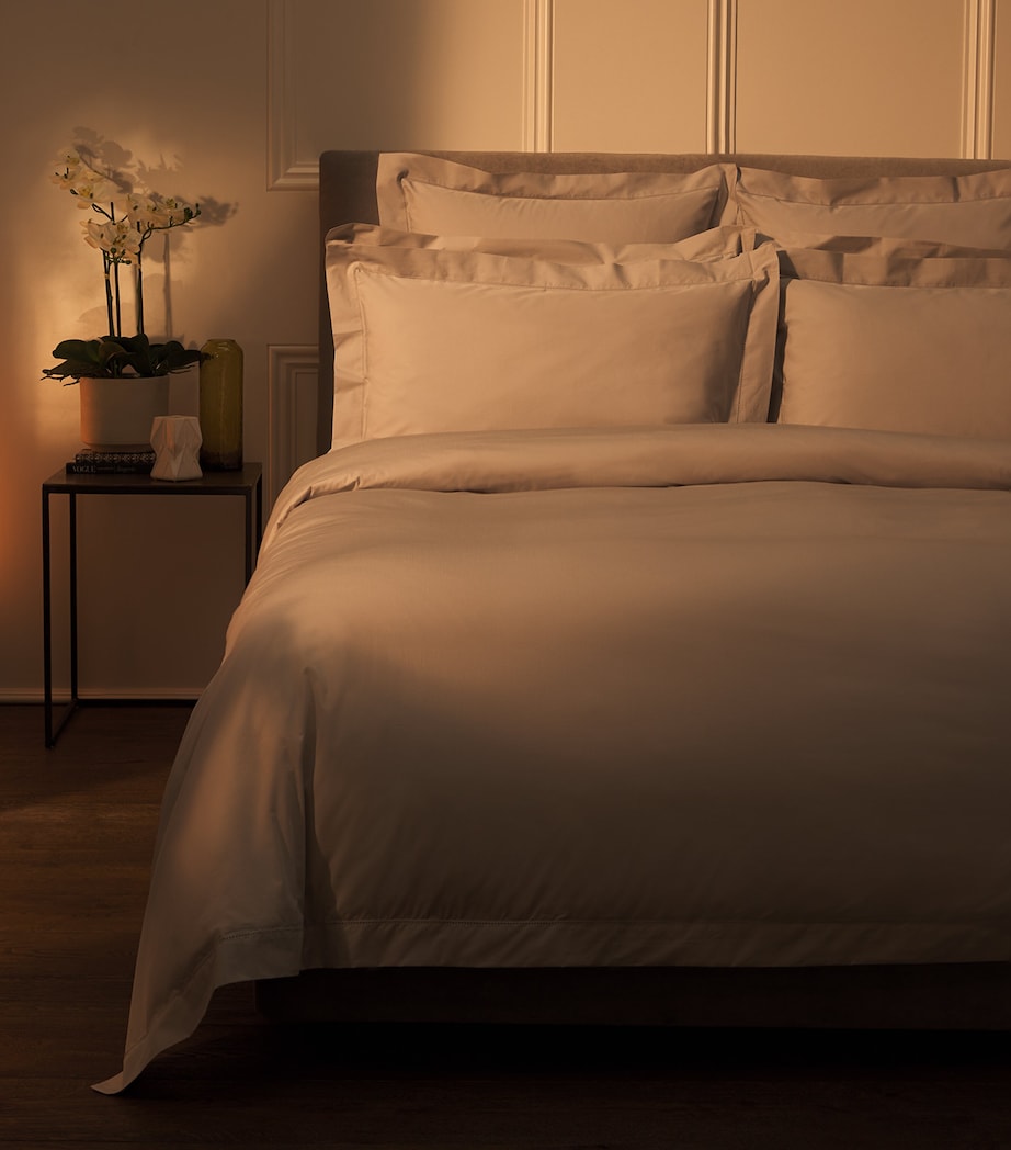 Harrods of London Cadogan Emperor Fitted Sheet (215cm x 215cm) Light Grey Image 2