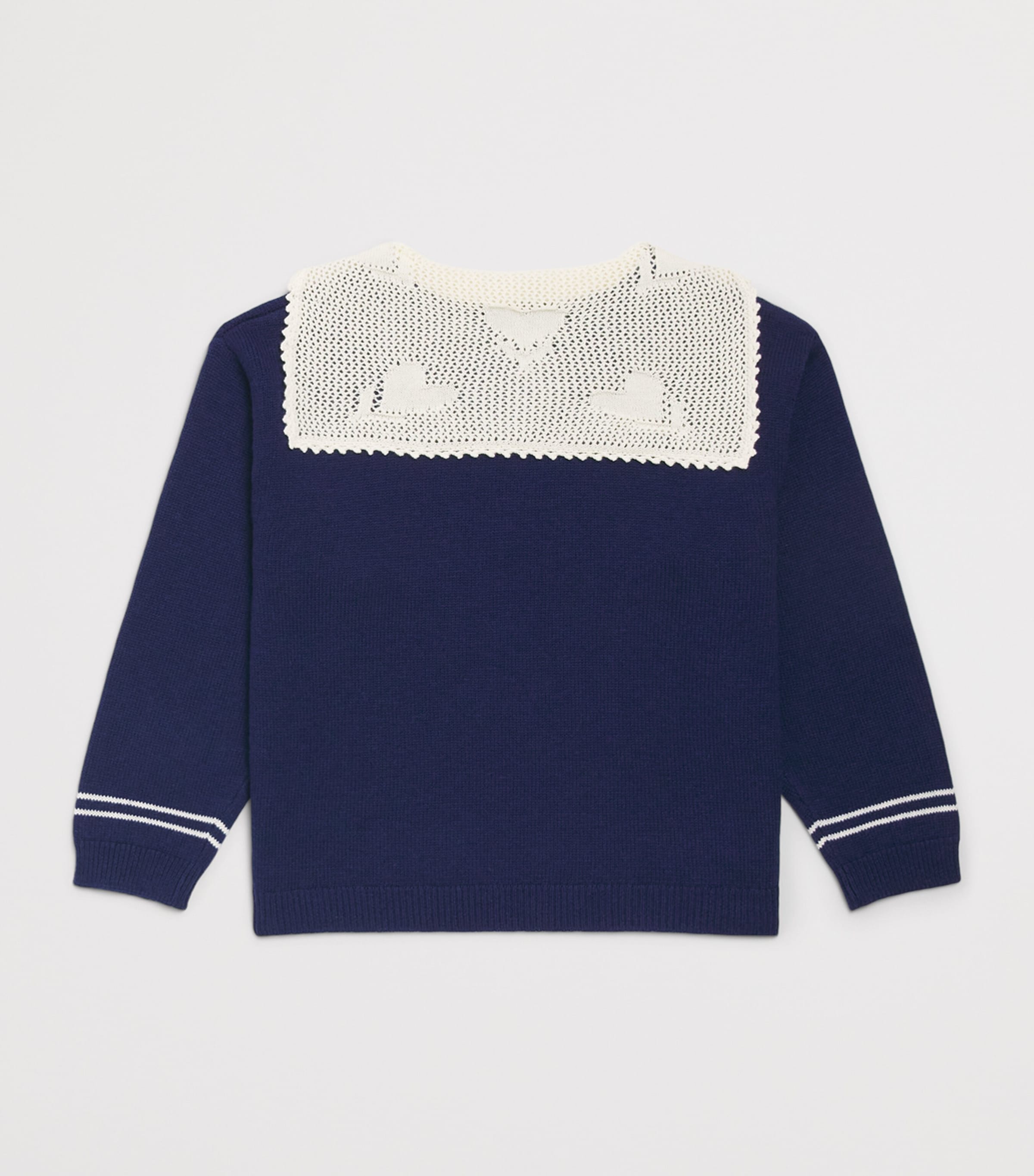 Bonton Wool-Blend Lace-Collar Pirate Sweater (2-14 Years) Sailor Blue Image 2