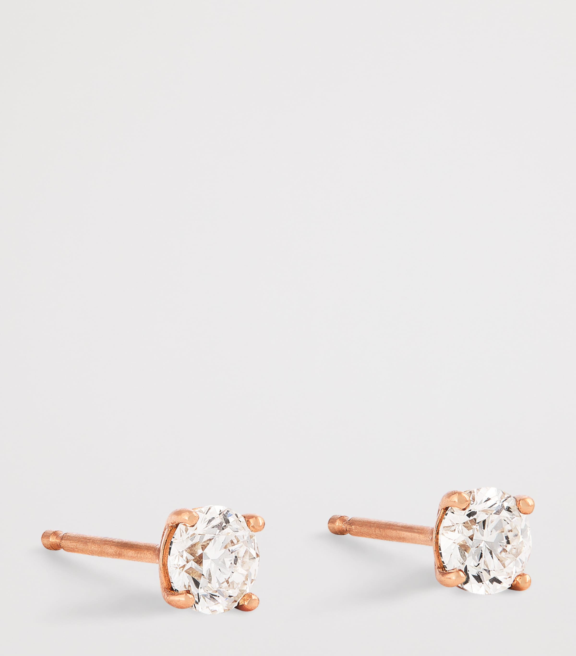 Rose Gold and Diamond Stud Earrings (0.25ctw) ROSE GOLD Image 3