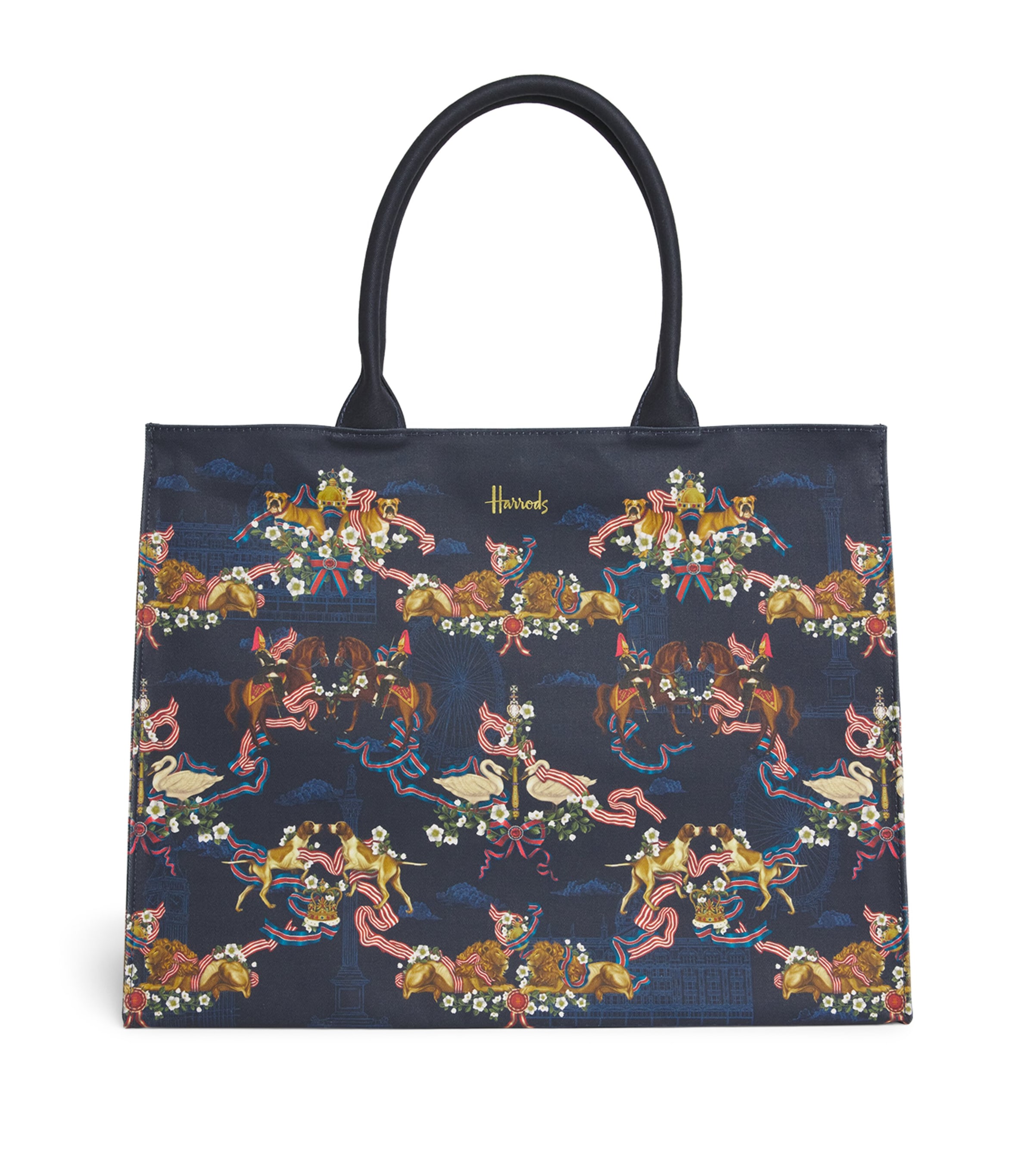 Harrods Large Great British Tote Bag Navy Image 1