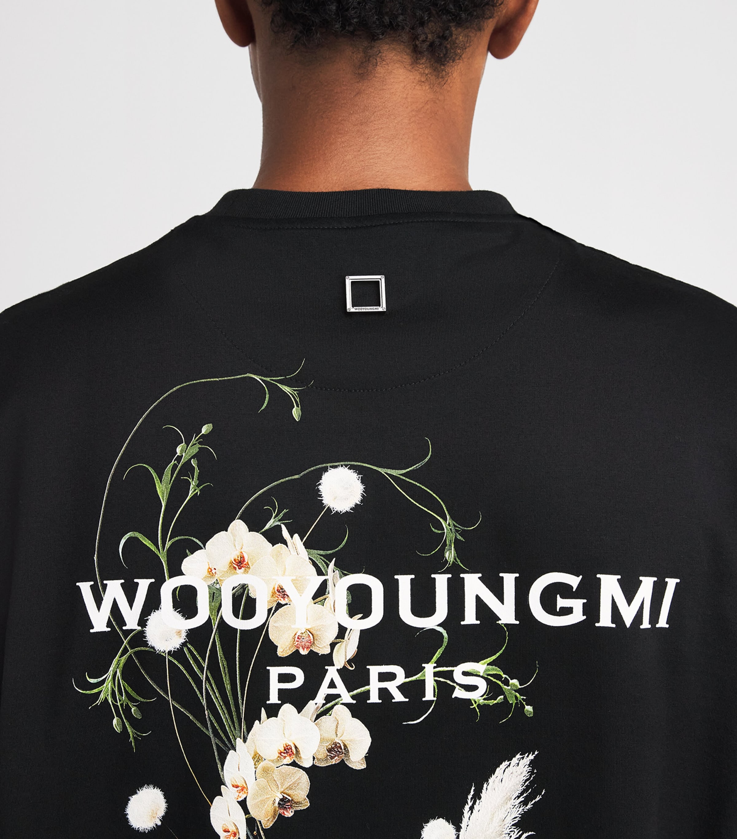 Wooyoungmi Mens Cotton Graphic Print T-Shirt Black Image 3